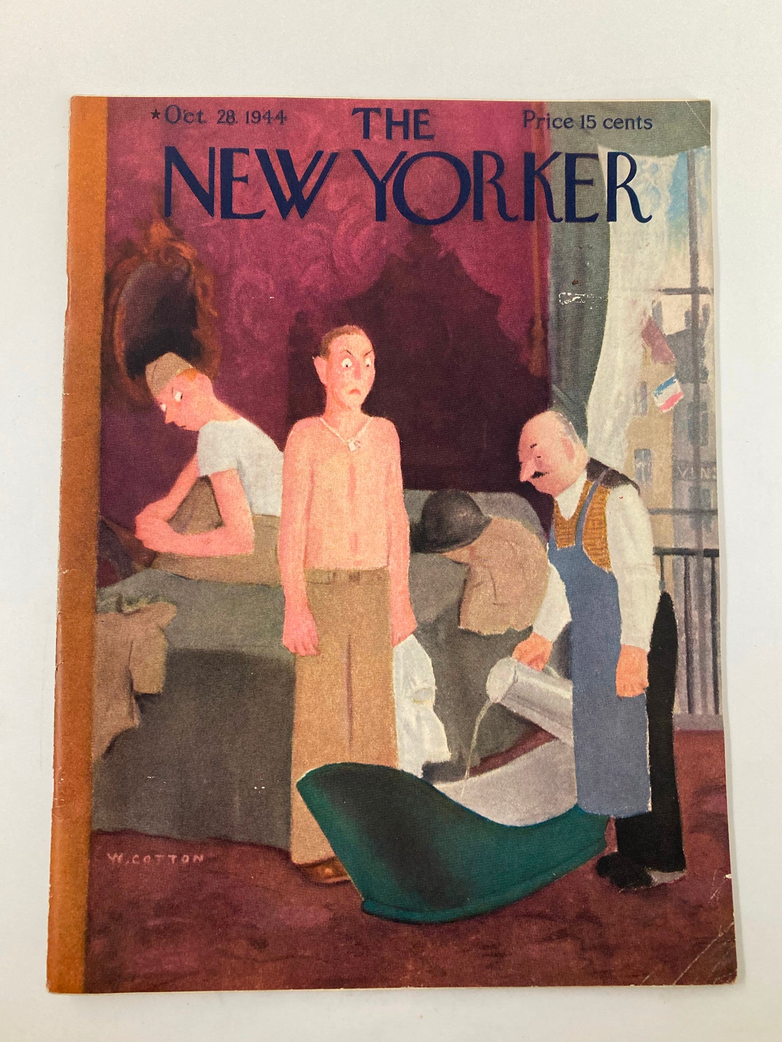 The New Yorker Magazine October 28 1944 French Bathtub by Will Cotton No Label