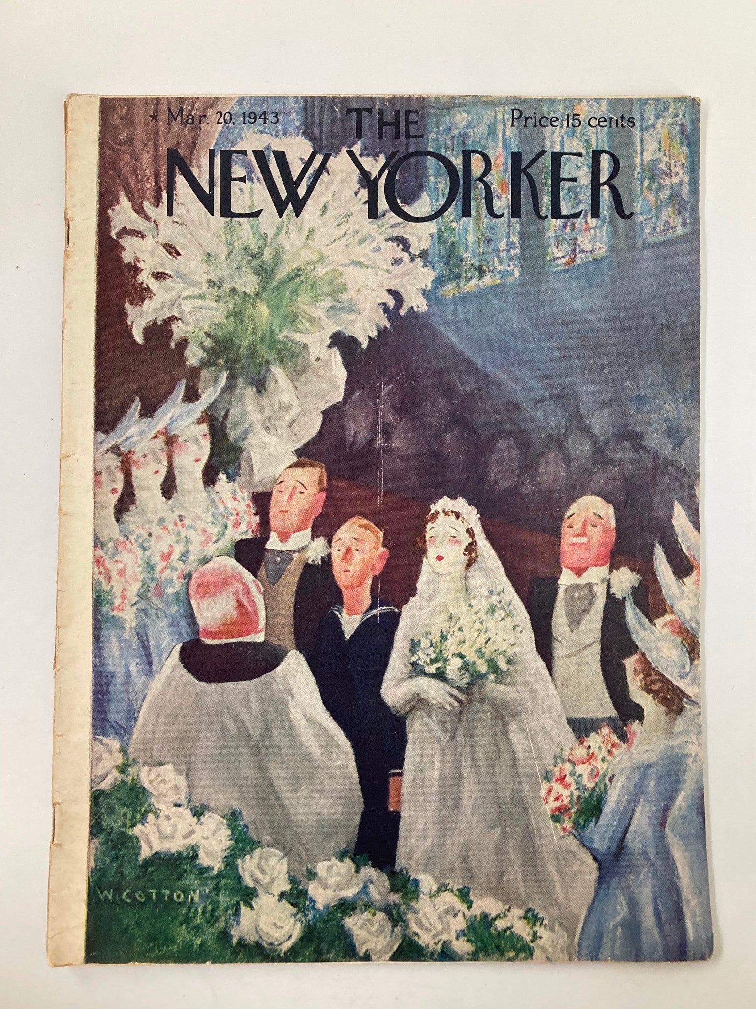 The New Yorker Magazine March 20 1943 Wedding Bells by Will Cotton No Label