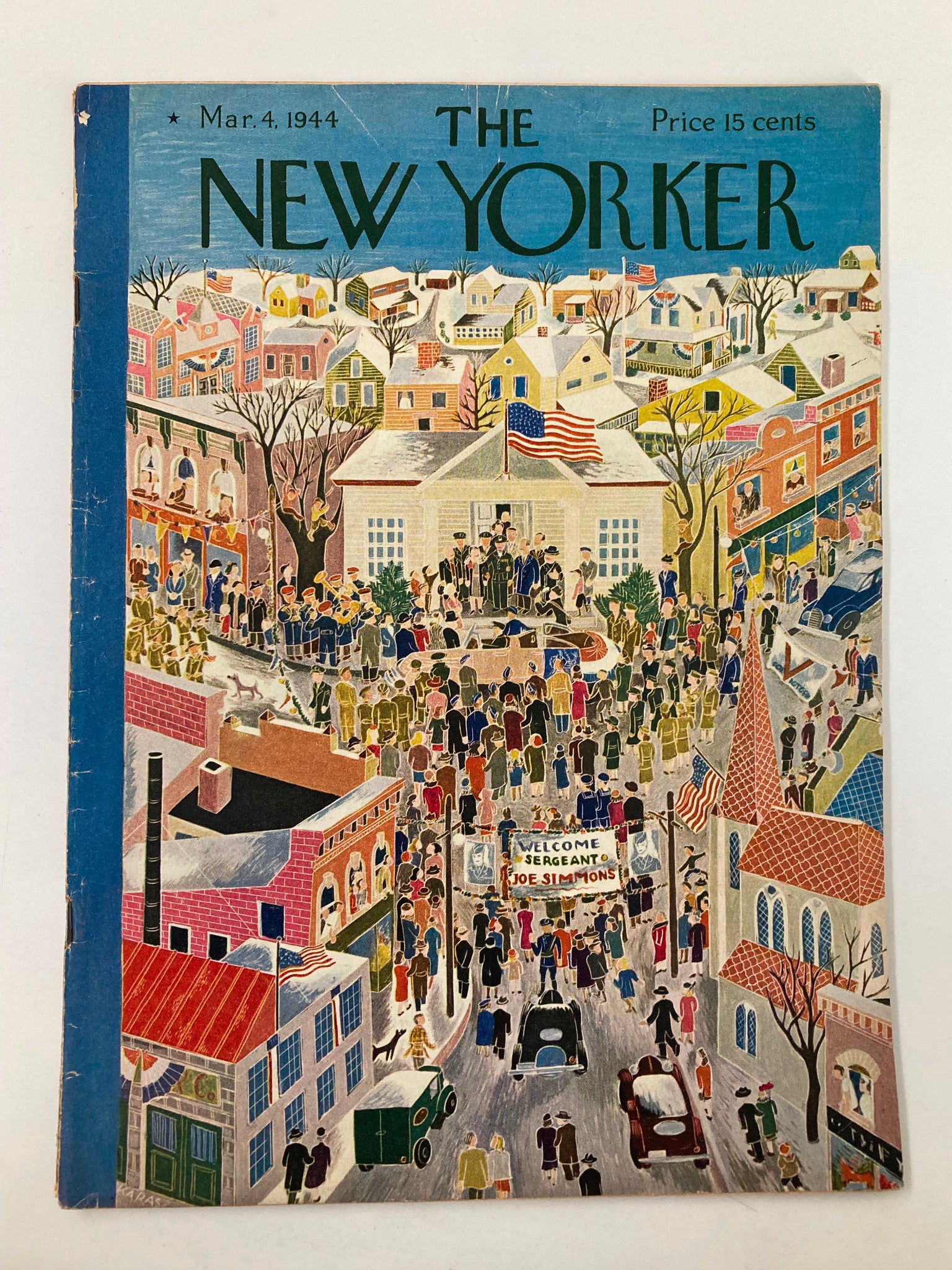 The New Yorker Magazine March 4 1944 Welcome Sergeant Joe Simmons Ilonka Karasz