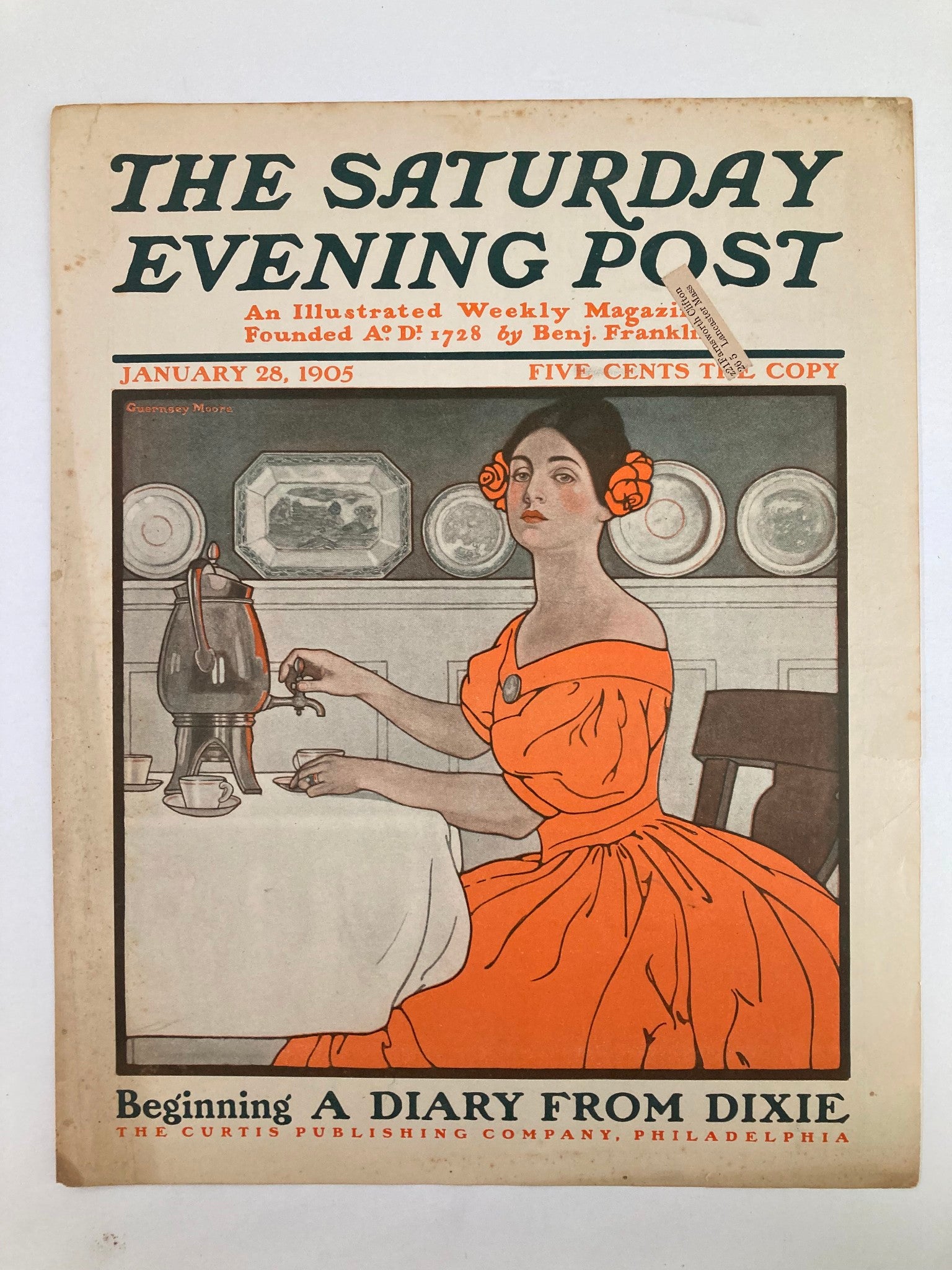 COVER ONLY The Saturday Evening Post January 28 1905 A Diary From Dixie