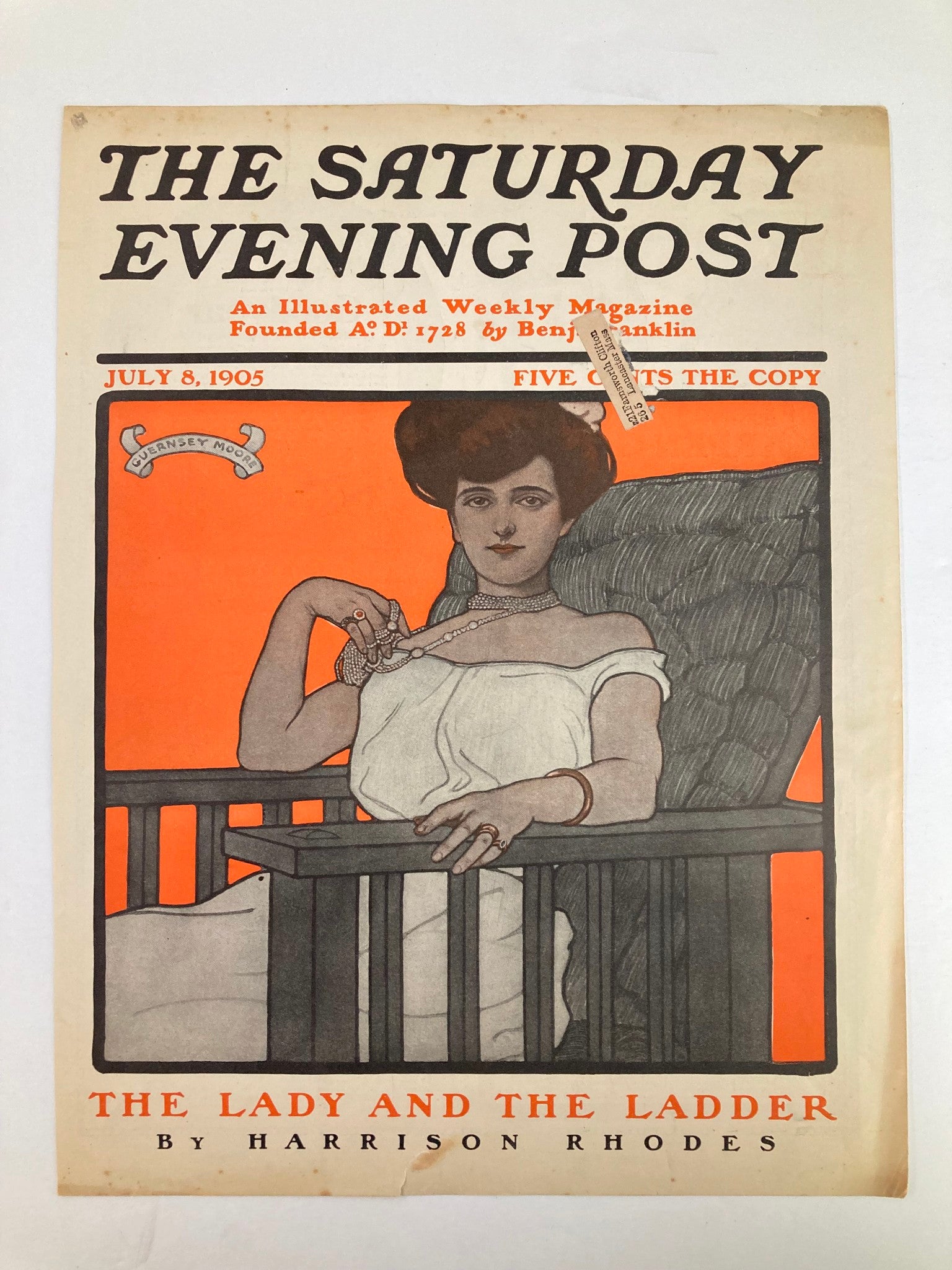 COVER ONLY The Saturday Evening Post July 8 1905 The Lady and The Ladder