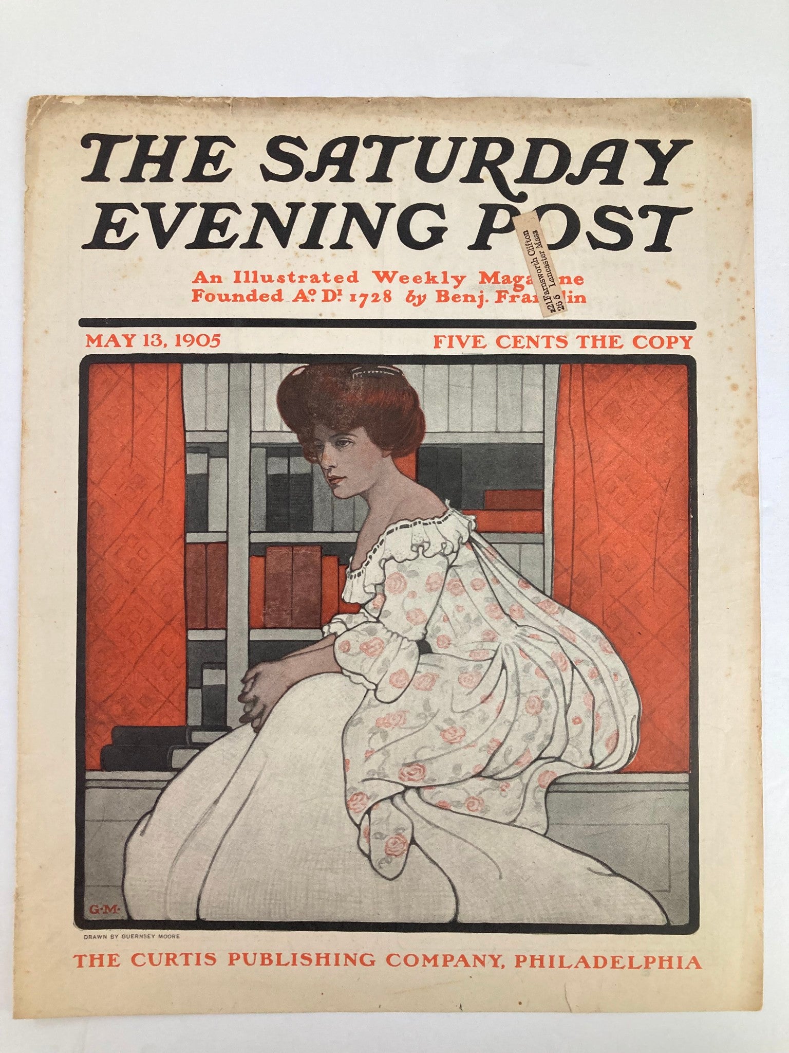 COVER ONLY The Saturday Evening Post May 13 1905 The Lady in a White Dress