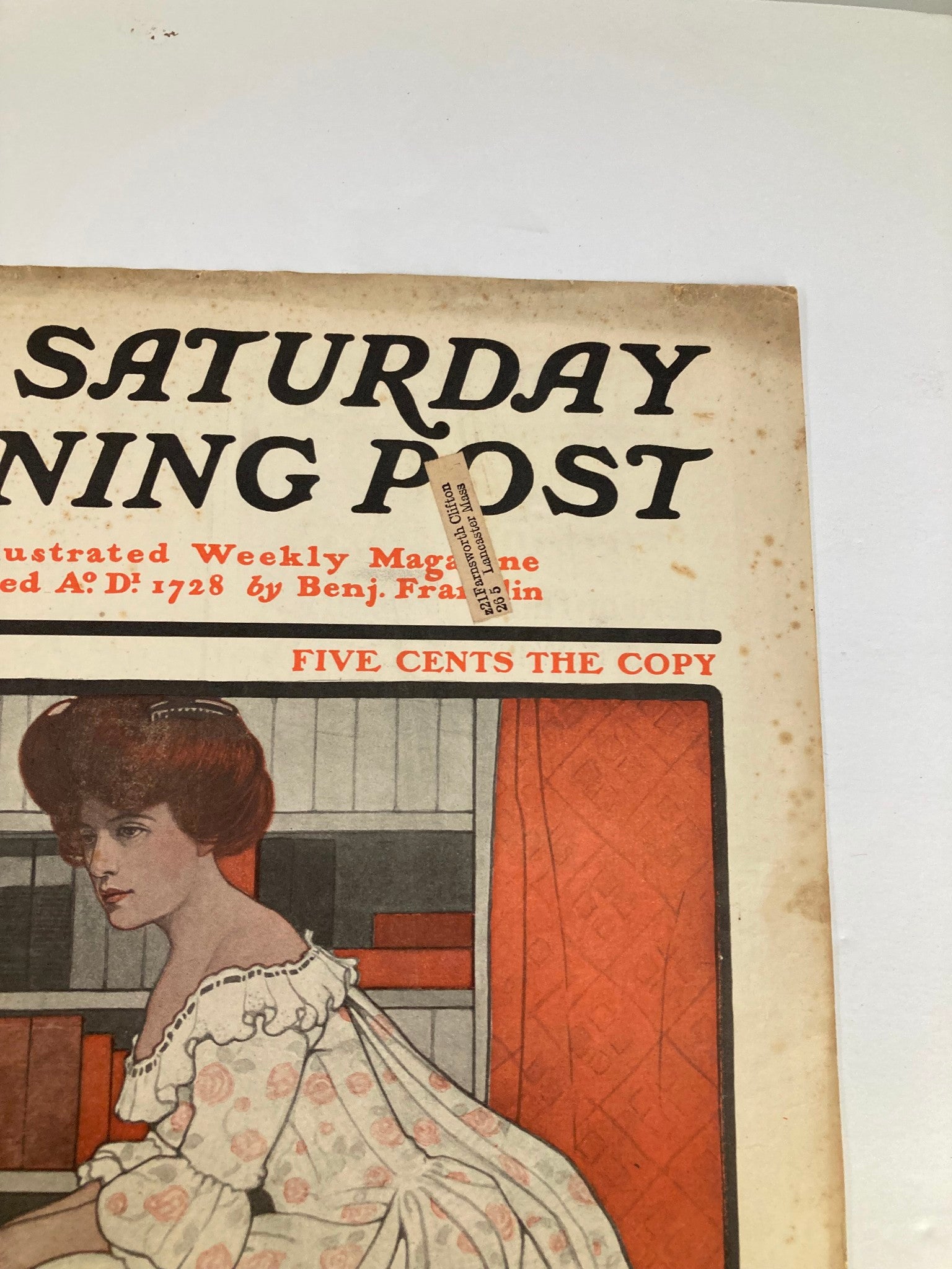 COVER ONLY The Saturday Evening Post May 13 1905 The Lady in a White Dress