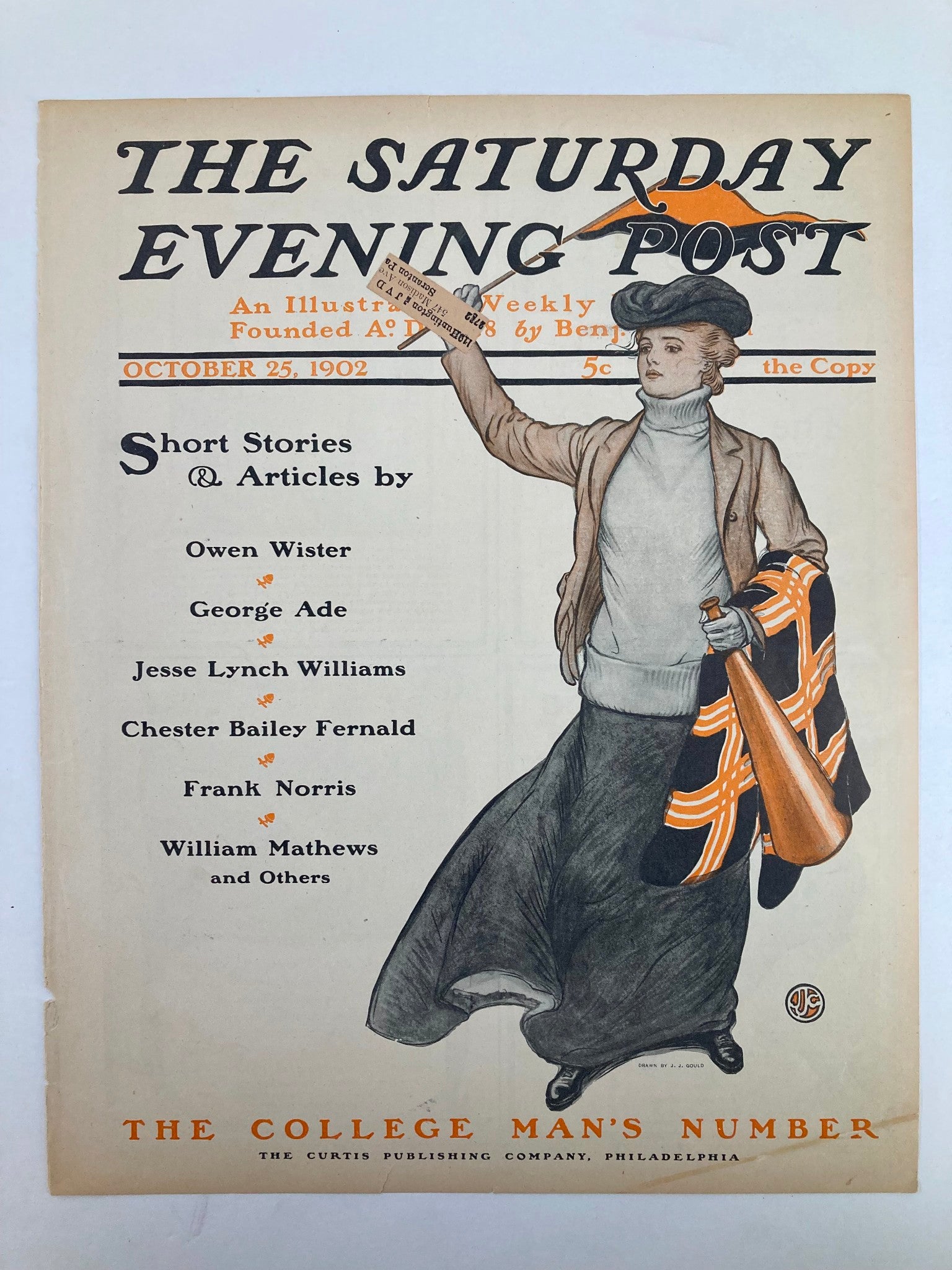 COVER ONLY The Saturday Evening Post October 25 1902 The College Man's Number