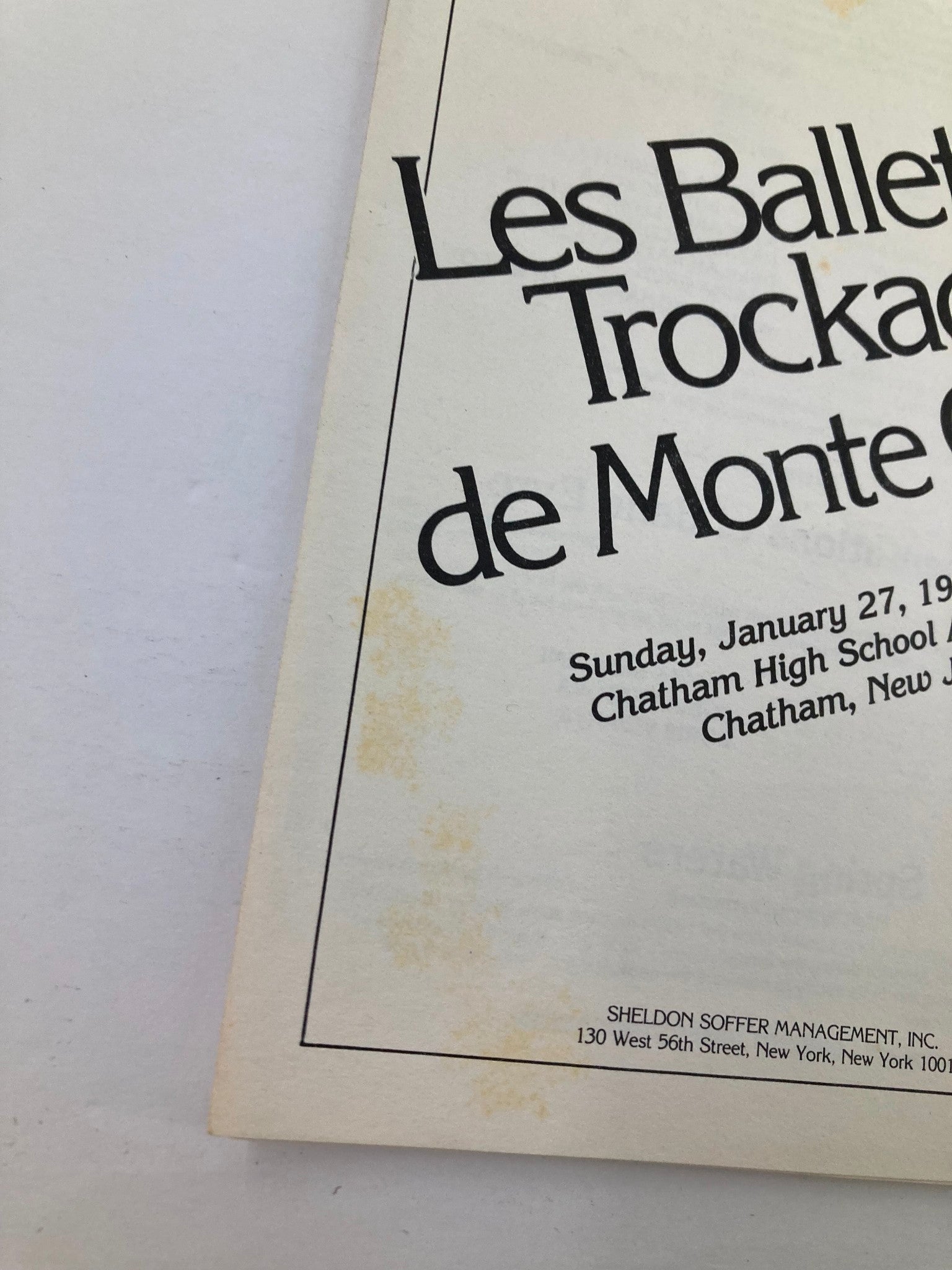 1985 The Friday Evening Club Program Les Ballets Trockadero de Monte Carlo