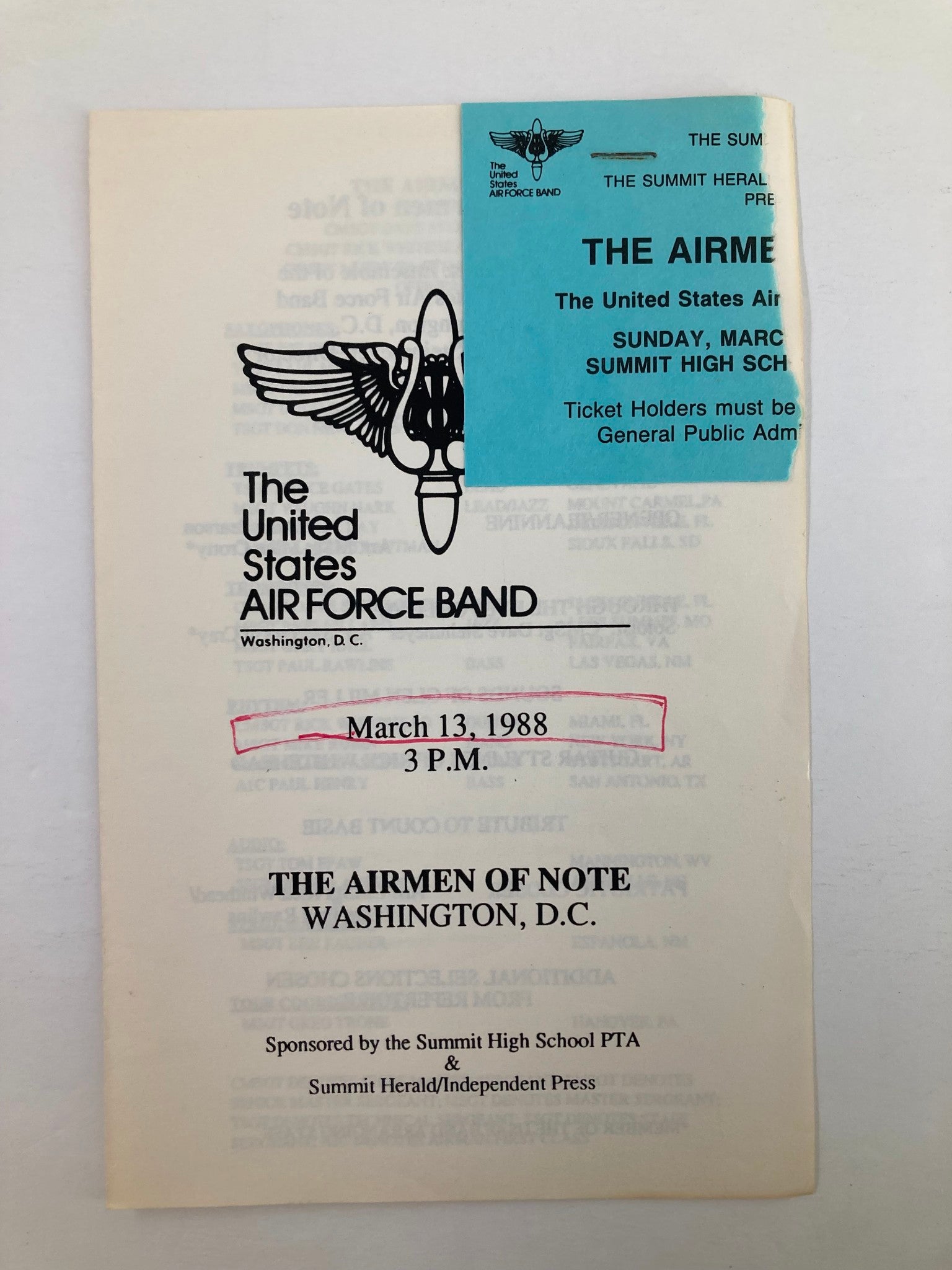 1988 Program The United States Air Force Band Presents The Airmen of Note