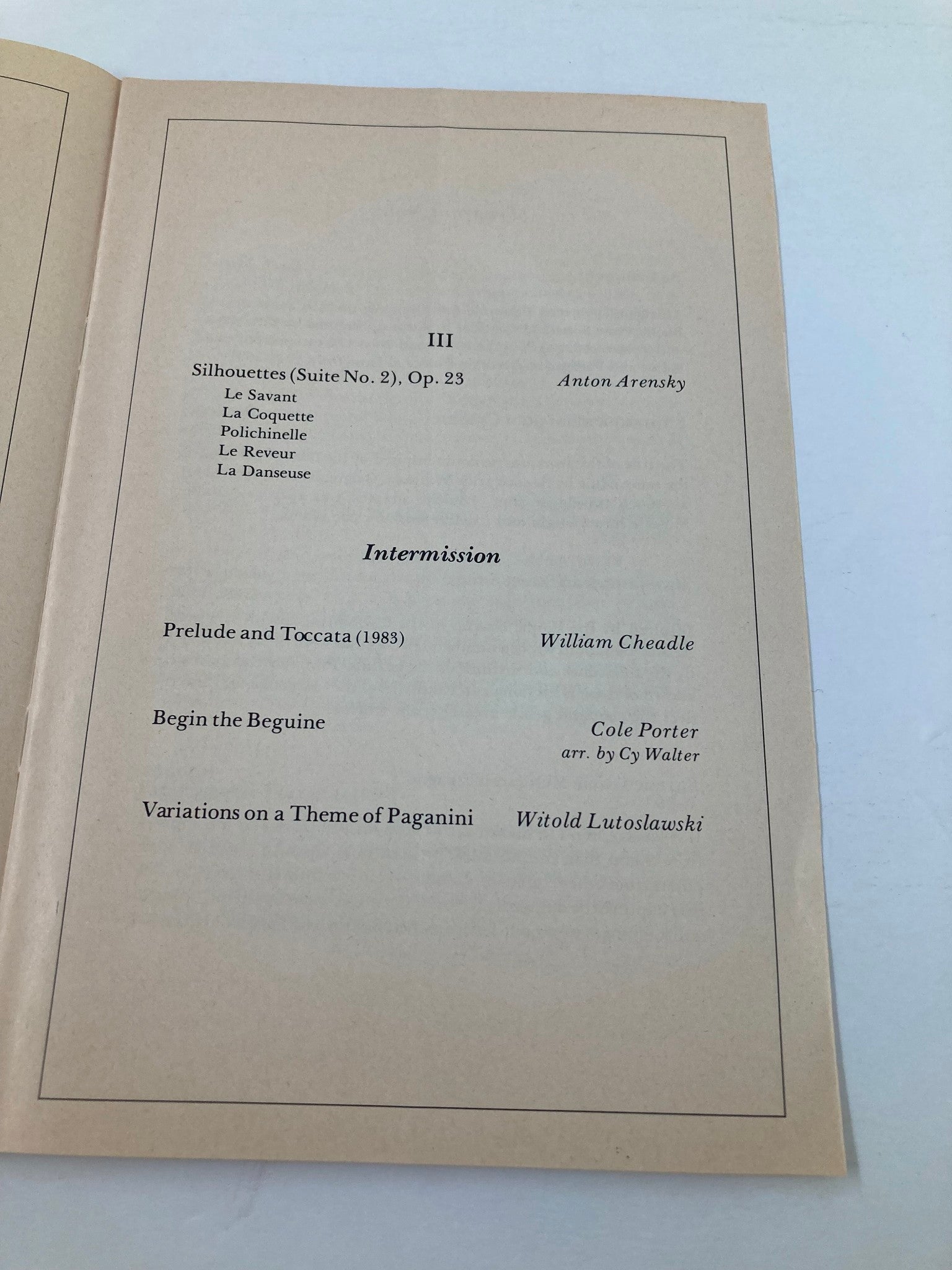 1983 Program Community Concert Association William Cheadle & Louise Cheadle