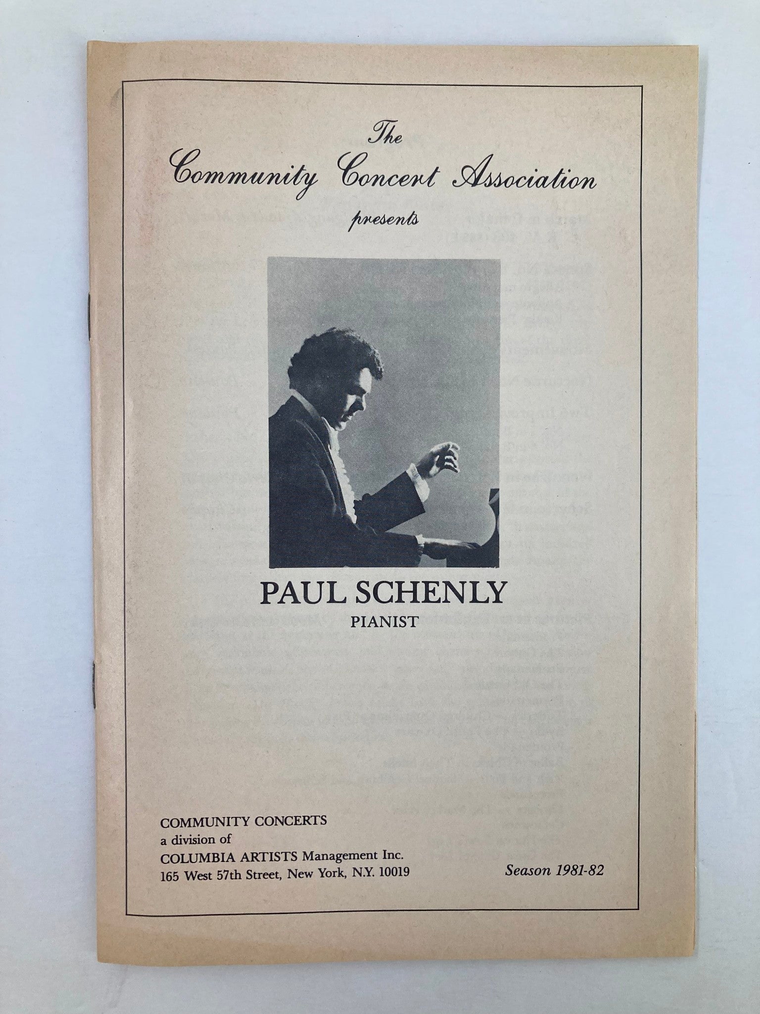 1983 Program Community Concert Association Present Pianist Paul Schenly