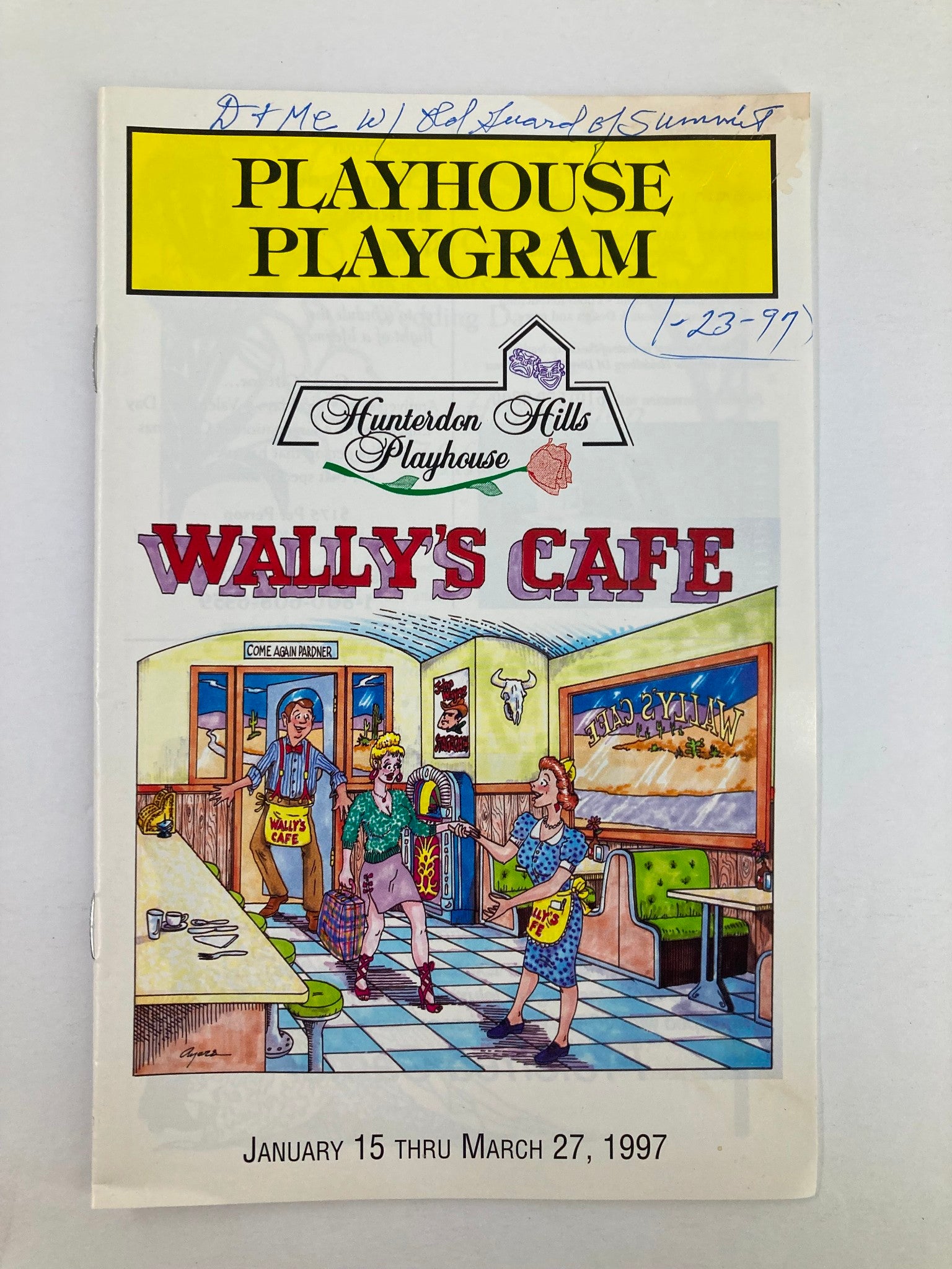 1997 Program Playhouse Program Gerry Martin, Doug Freeburg in Wally's Cafe