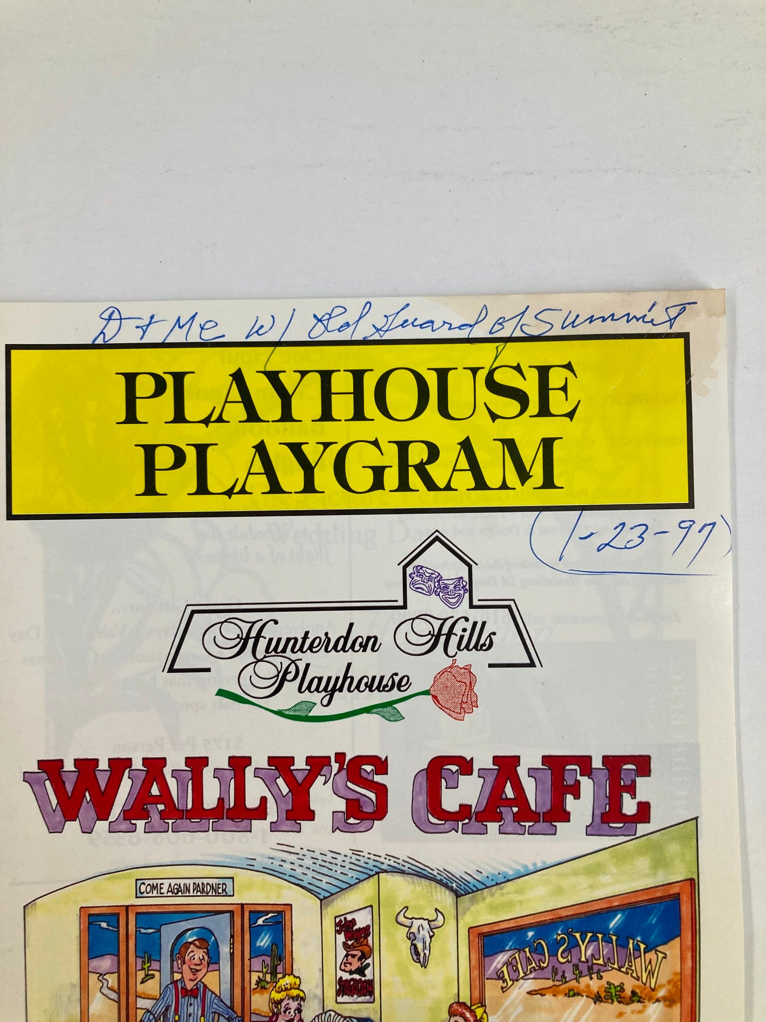 1997 Program Playhouse Program Gerry Martin, Doug Freeburg in Wally's Cafe