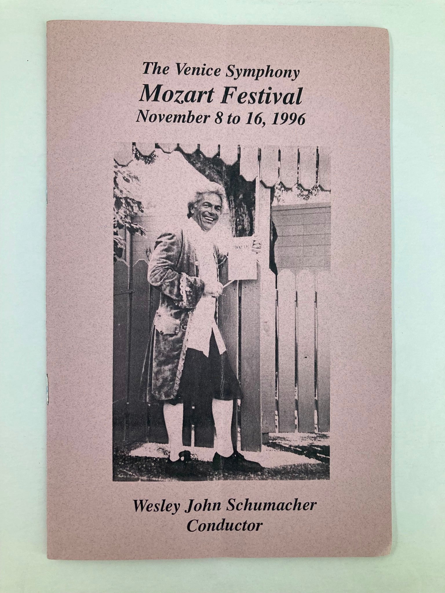 1996 Program The Venice Symphony Wesley John Schumacher the Conductor