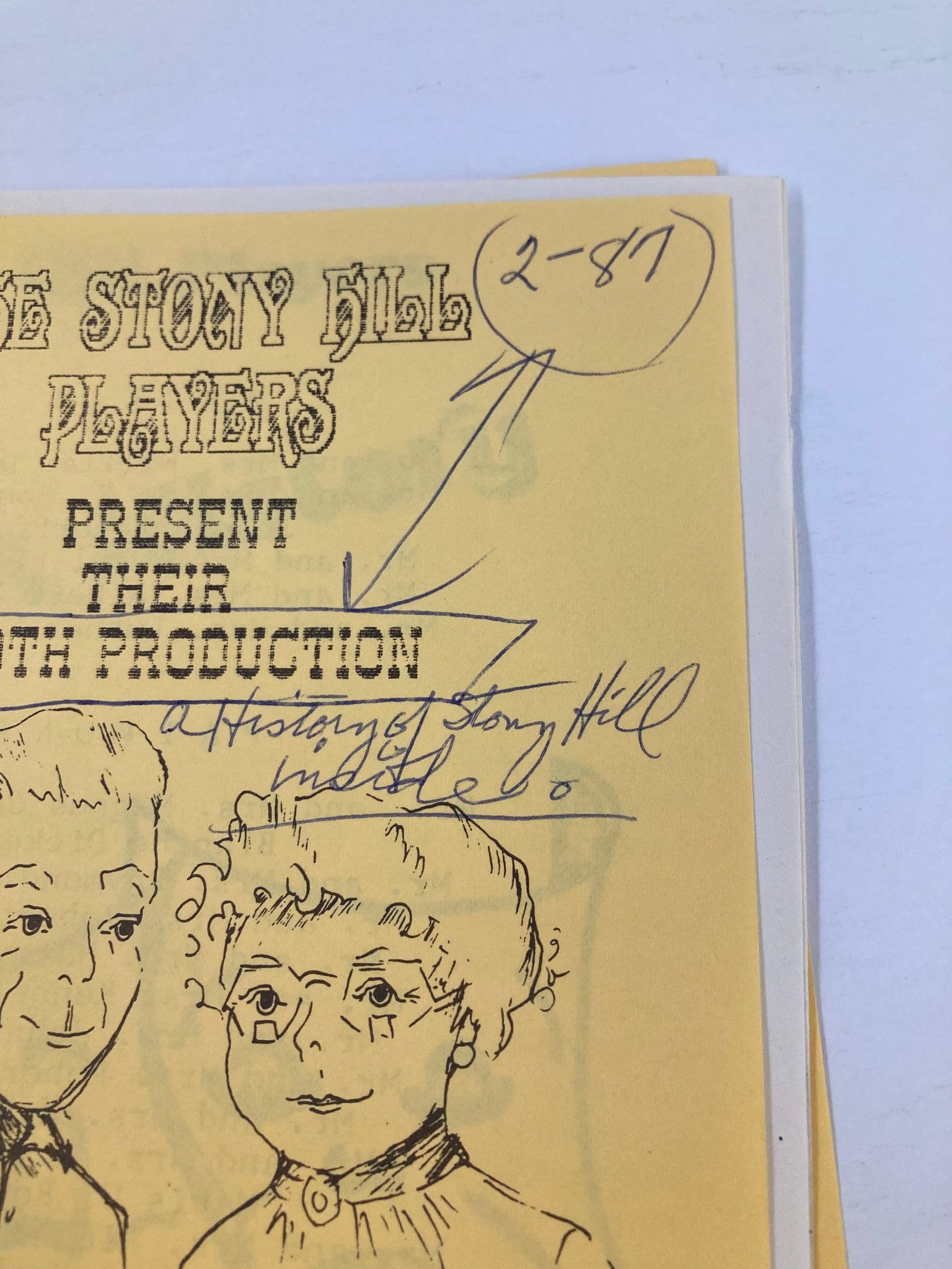 1987 Program The Stony Hill Players 100th Production The Second Time Around