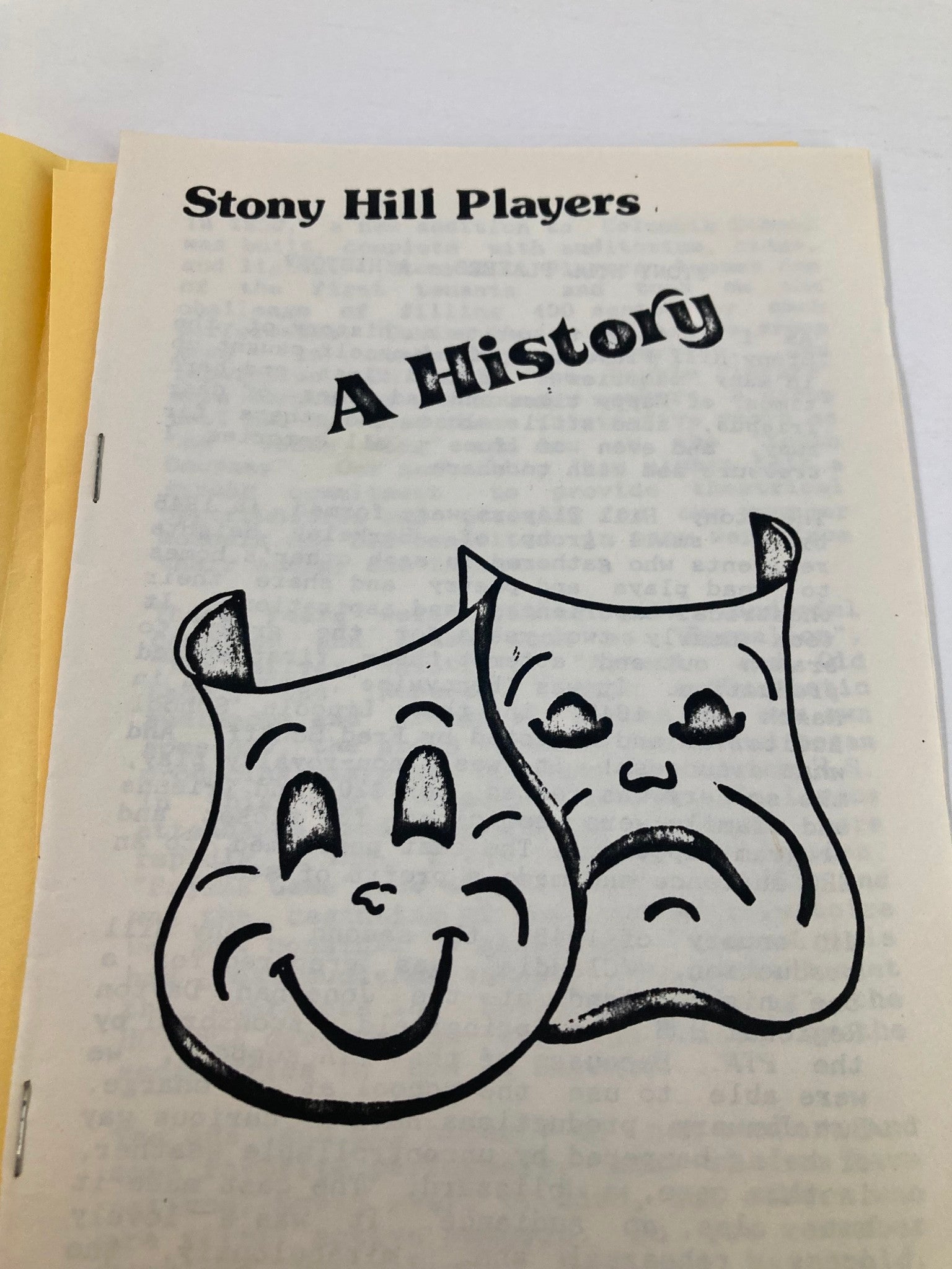 1987 Program The Stony Hill Players 100th Production The Second Time Around