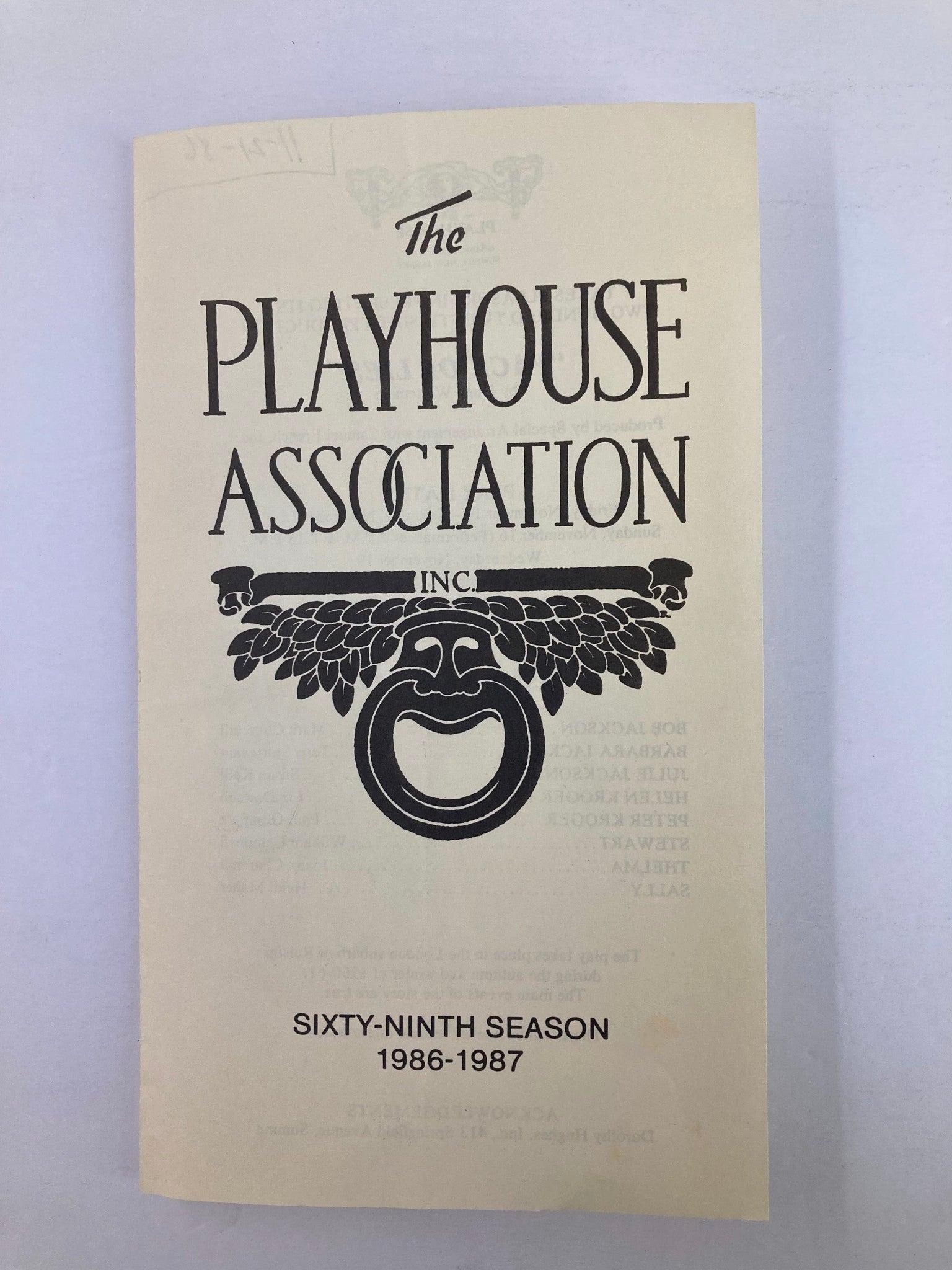 1986 Program The Playhouse Association Pack of Lies by Hugh Whitemore