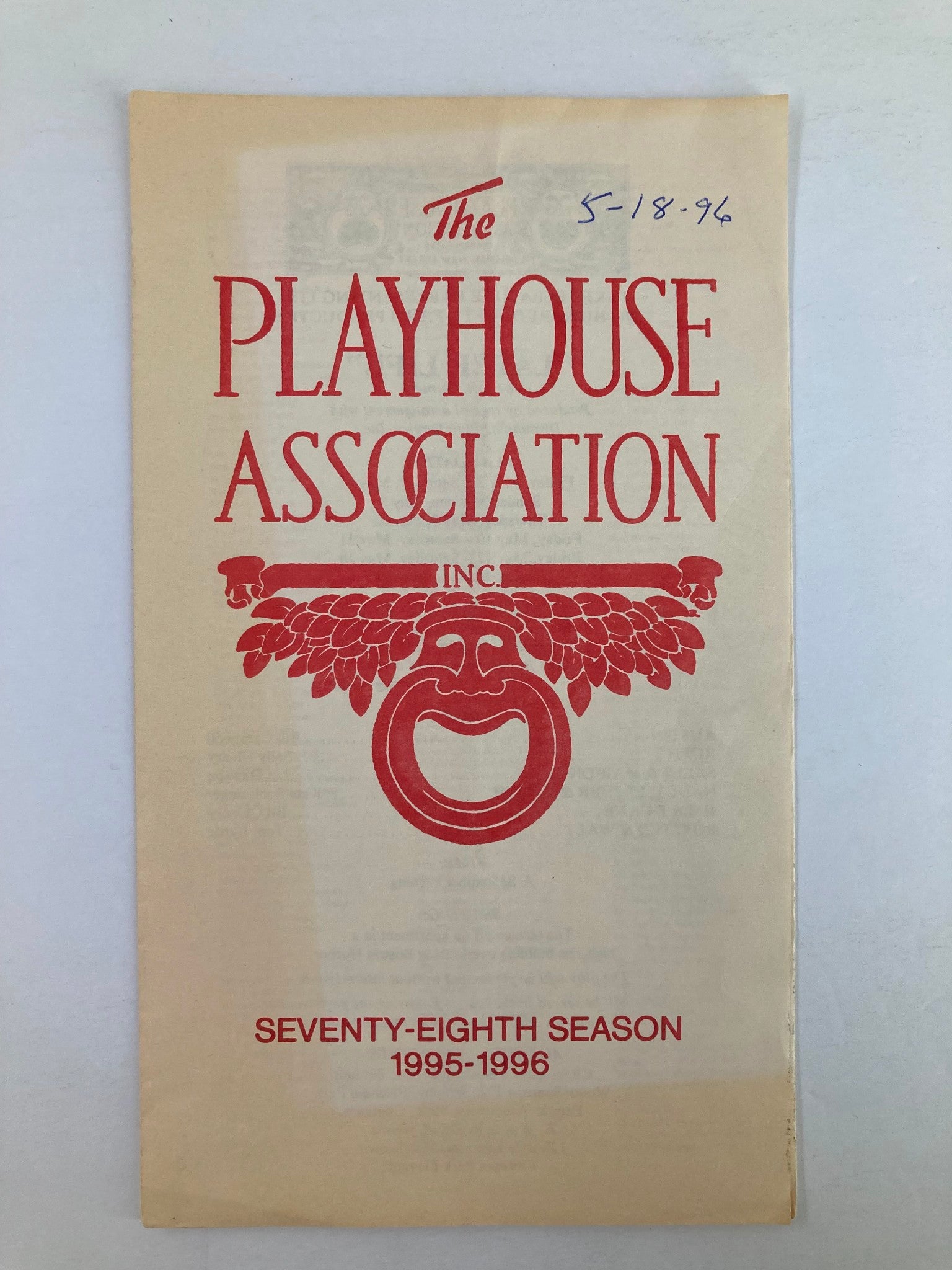 1996 Program The Playhouse Association Later Life by A. R. Gurney