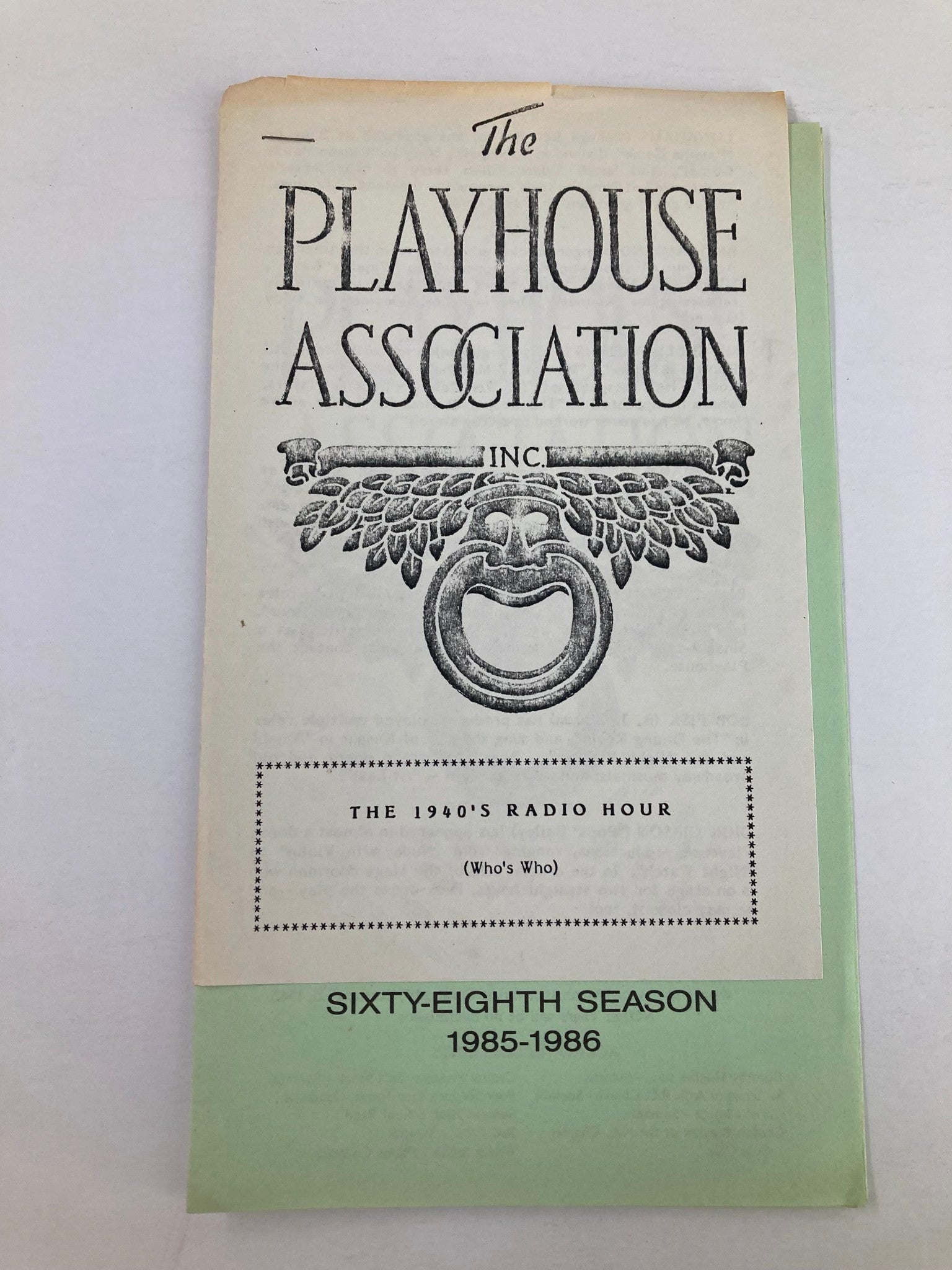 1985 Program The Playhouse Association The 1940's Radio Hour by Walton Jones