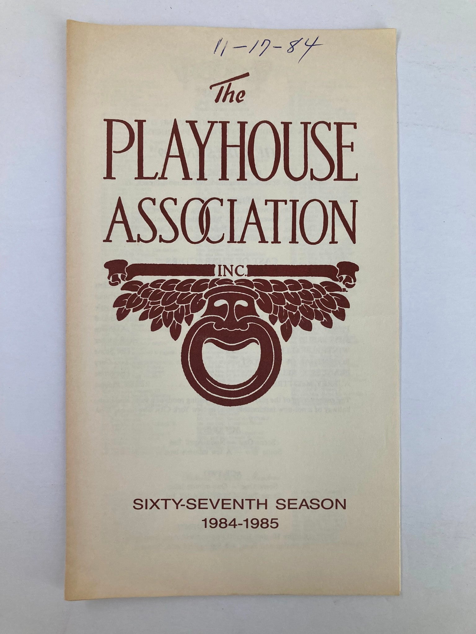 1984 Program The Playhouse Association The Girls in 509 by Howard Teichmann