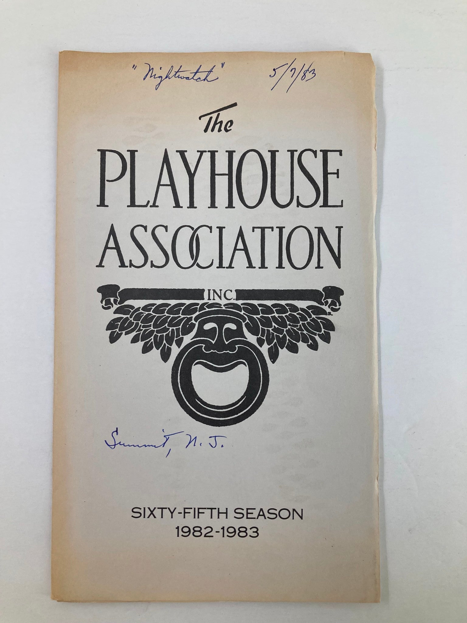 1983 Program The Playhouse Association Night Watch by Lucille Fletcher