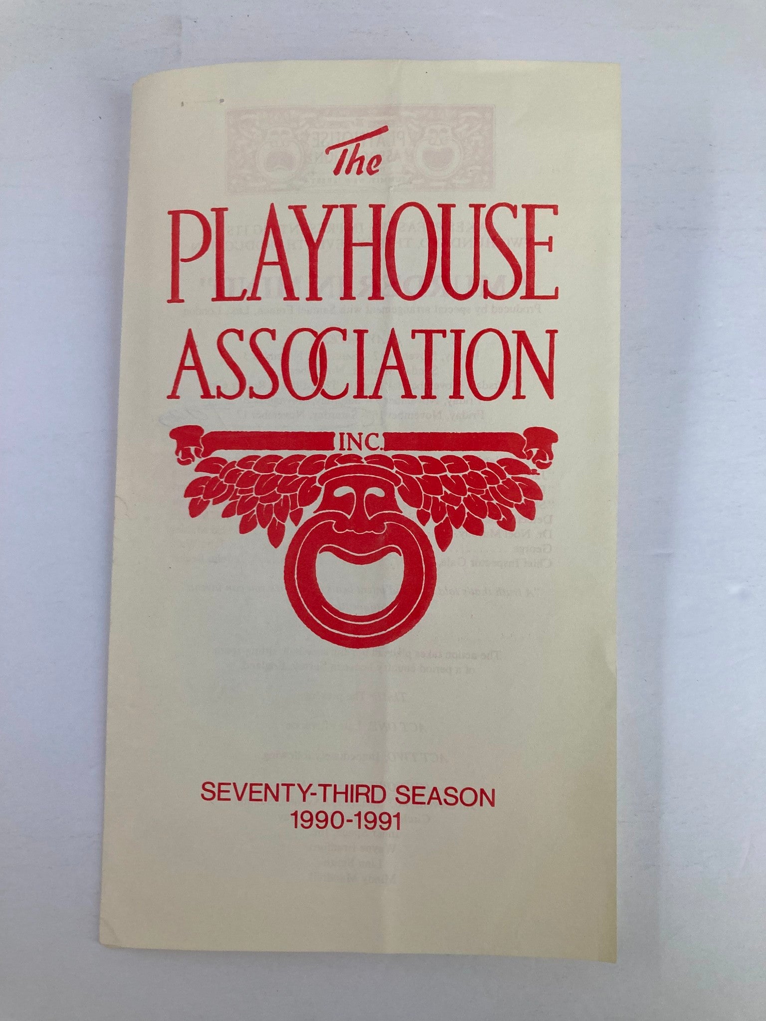 1990 Program The Playhouse Association Murder in Mind by Samuel French