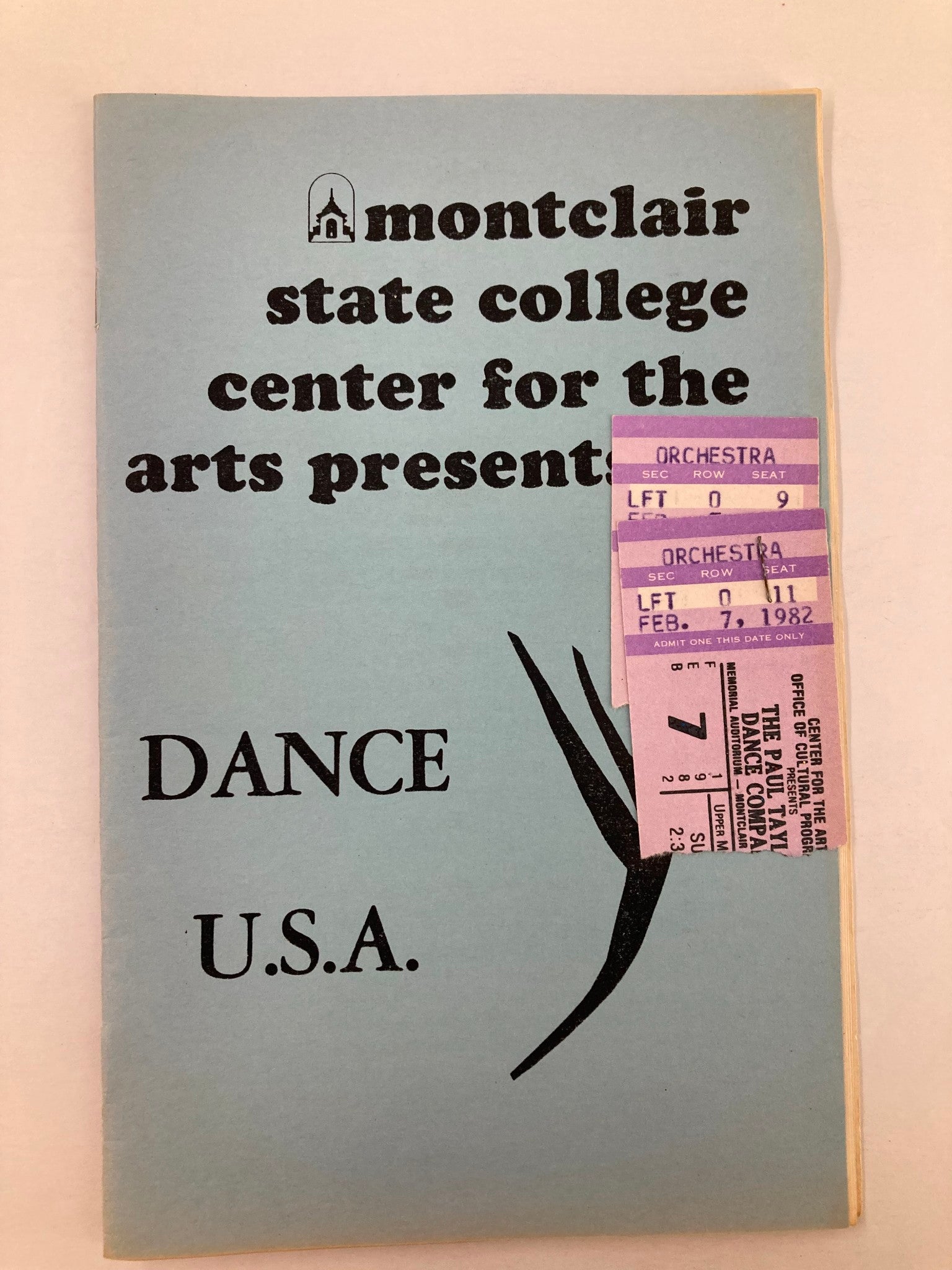 1982 Program Montclair State College Presents Dance U.S.A.