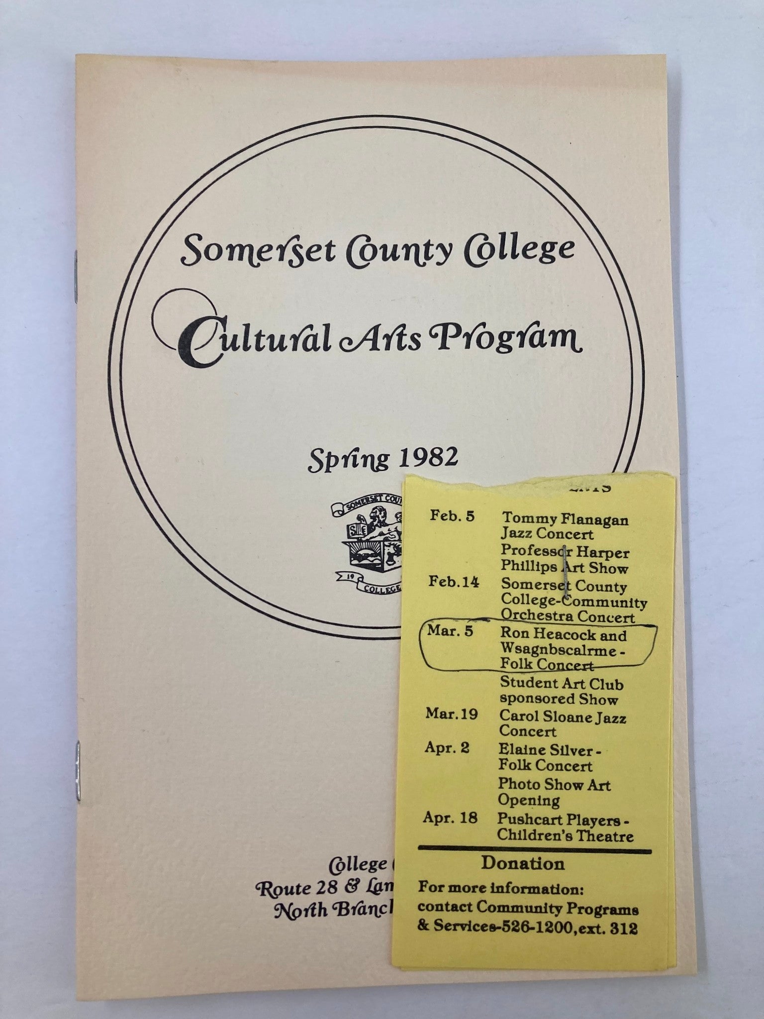 1982 Spring Cultural Arts Program Tommy Flanagan Jazz Concert