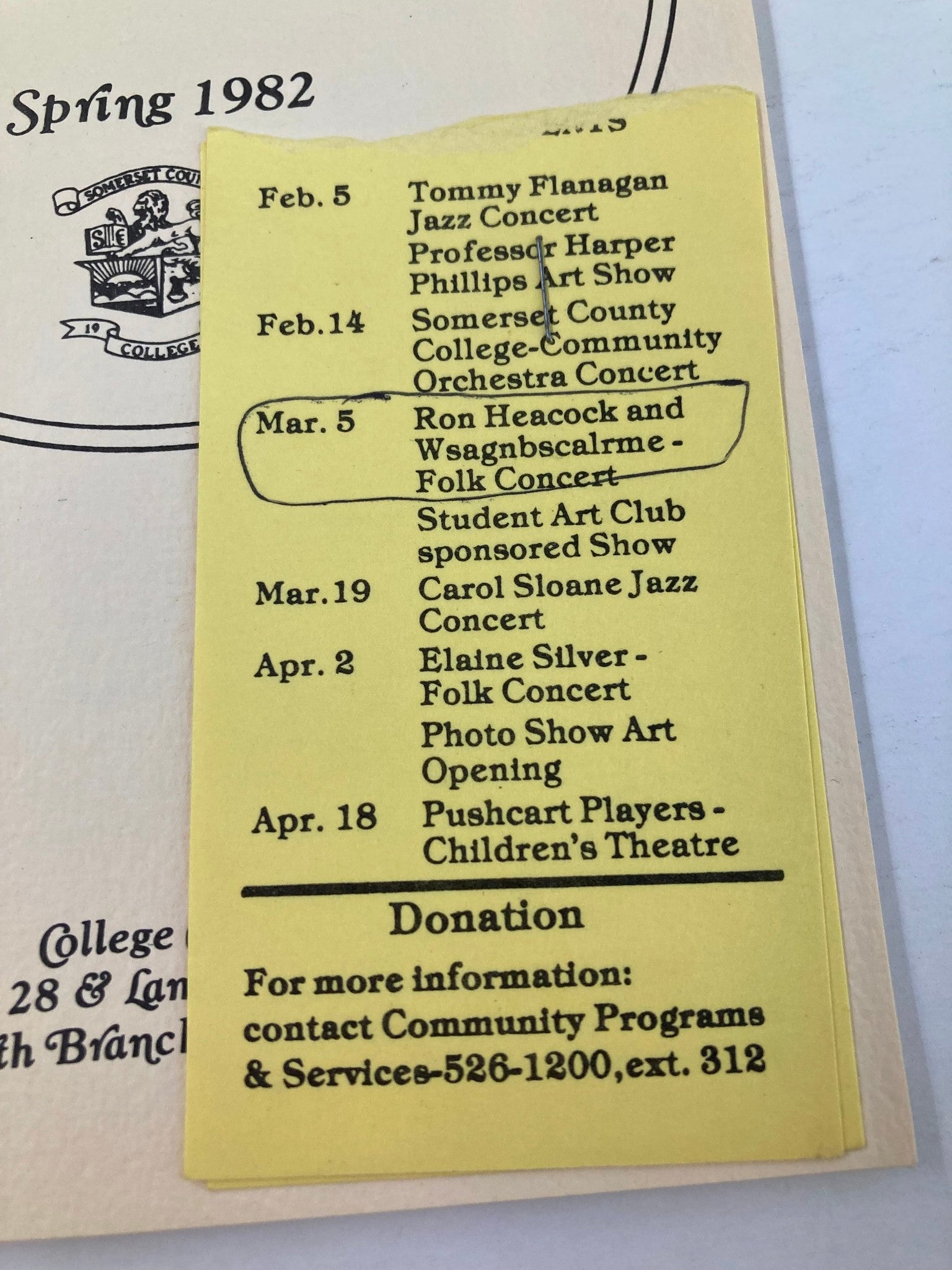 1982 Spring Cultural Arts Program Tommy Flanagan Jazz Concert