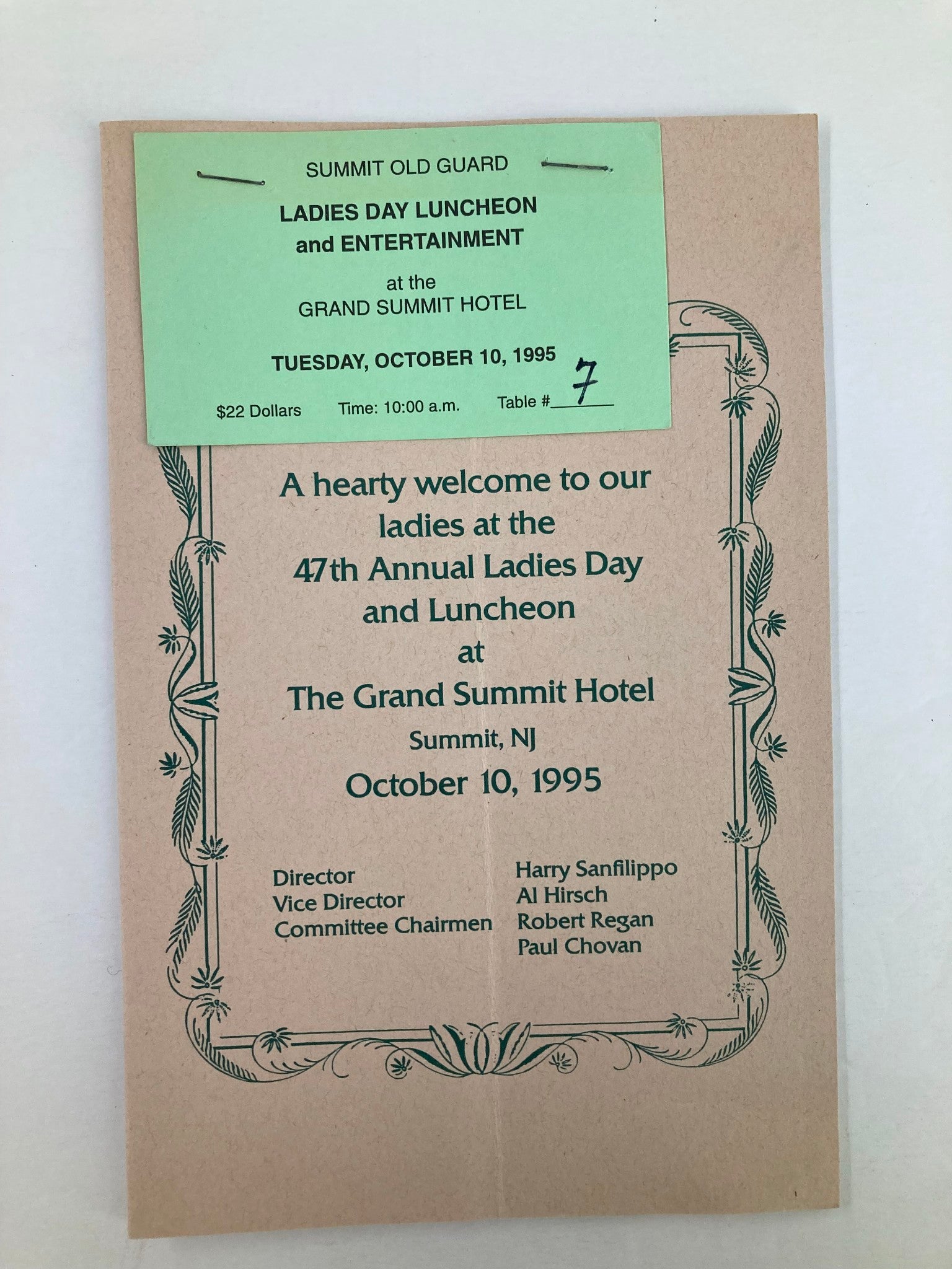 1995 Program Summit Old Guard Ladies Day Luncheon and Entertainment