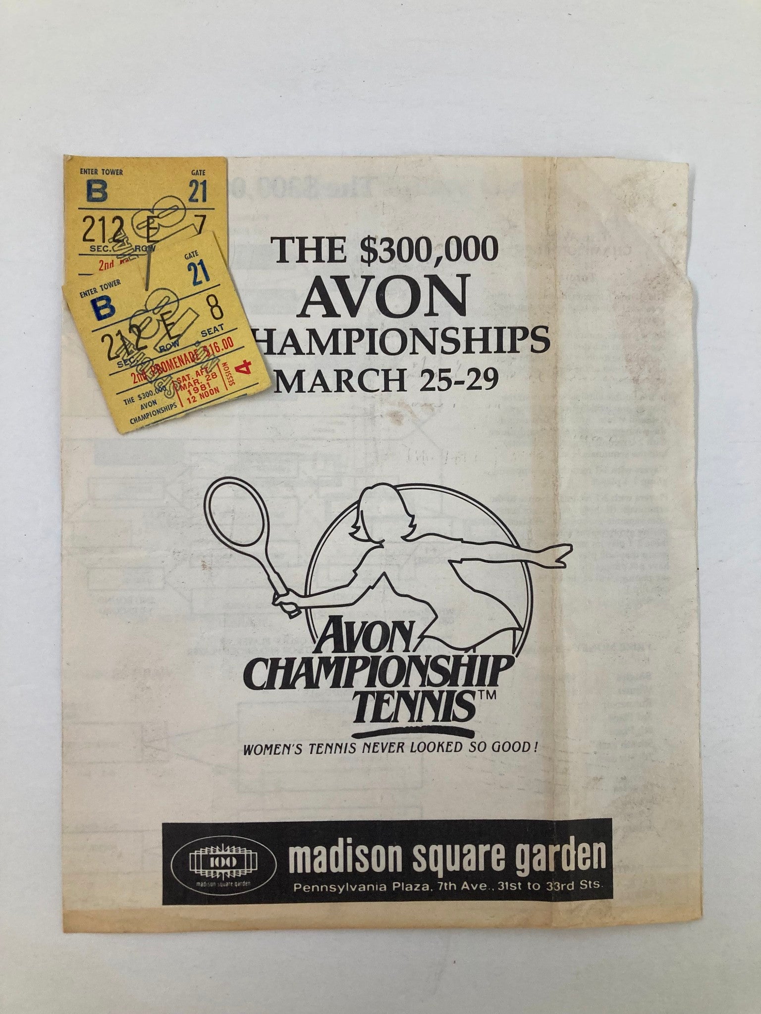 1981 The $300,000 Avon Championships Tennis Magazine Guide