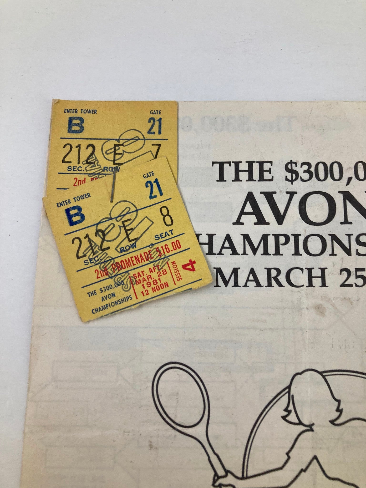 1981 The $300,000 Avon Championships Tennis Magazine Guide