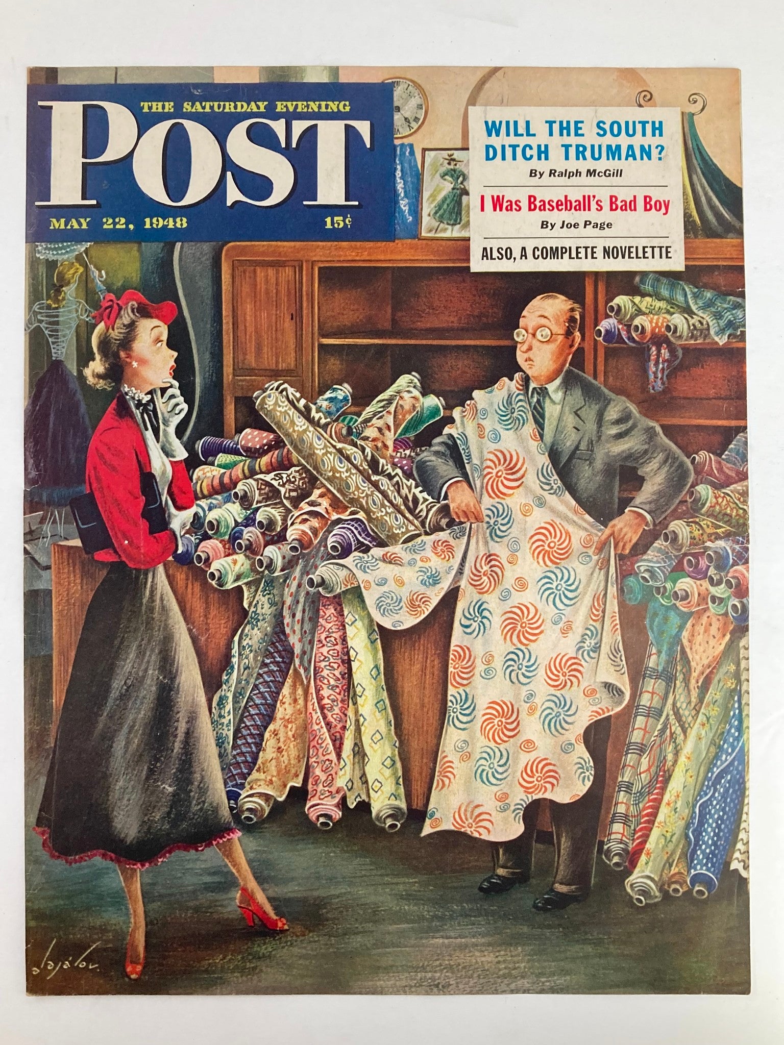 COVER ONLY The Saturday Evening Post May 22 1948 I Was Baseball's Bad Boy