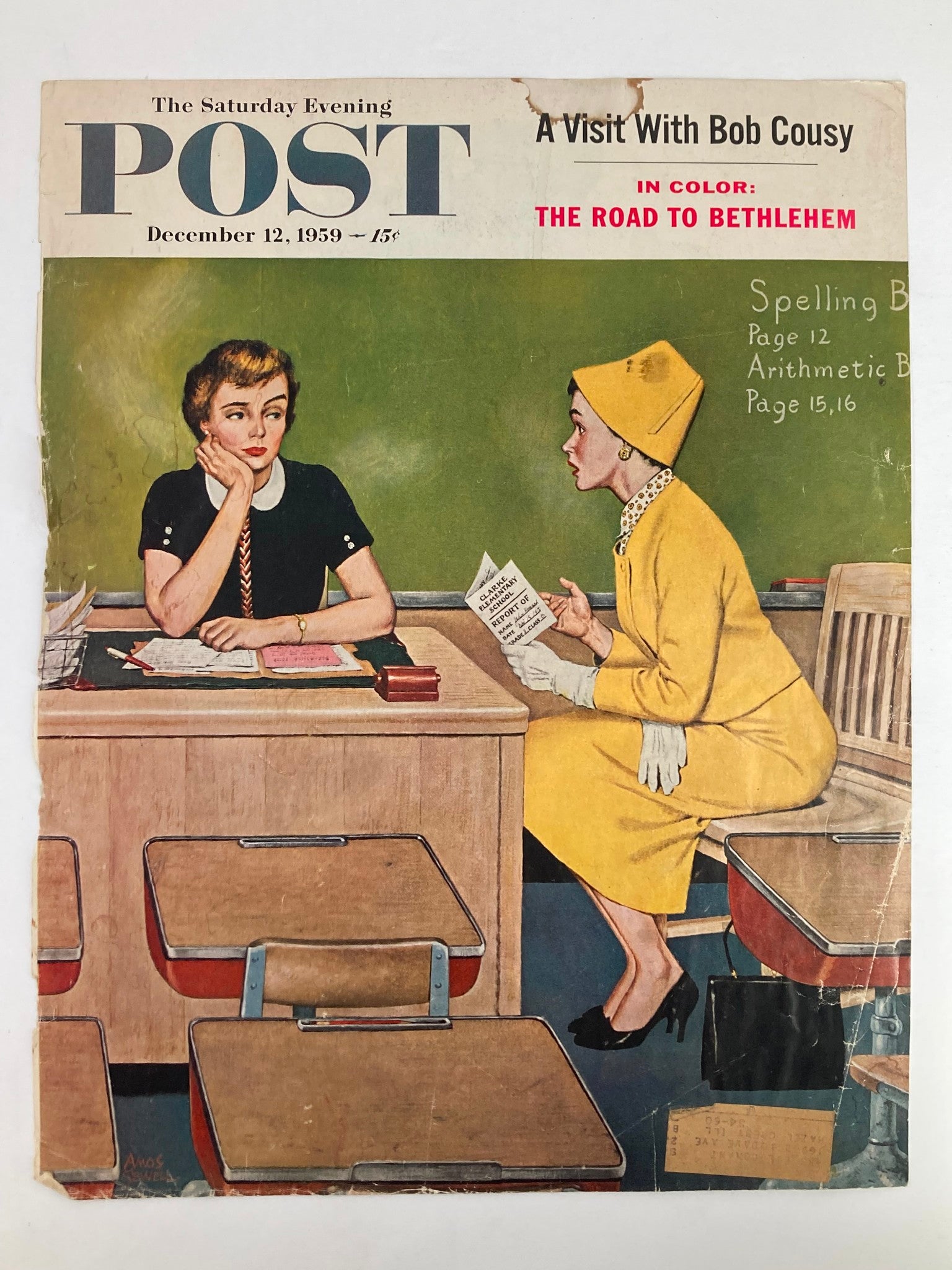 COVER ONLY The Saturday Evening Post December 12 1959 The Road to Bethlehem