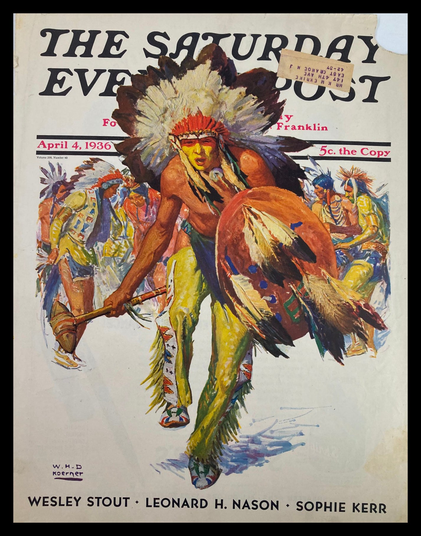 COVER ONLY The Saturday Evening Post April 4 1936 The American Heritage