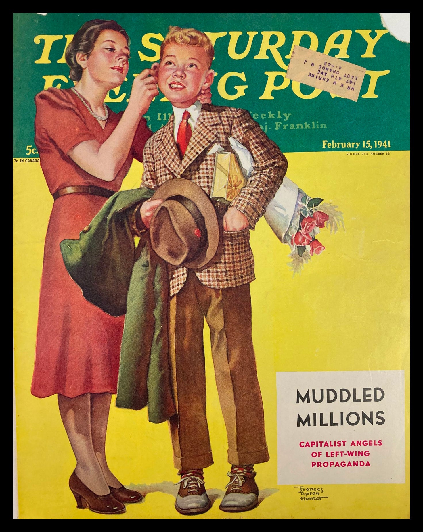 COVER ONLY The Saturday Evening Post February 15 1941 Mudded Millions