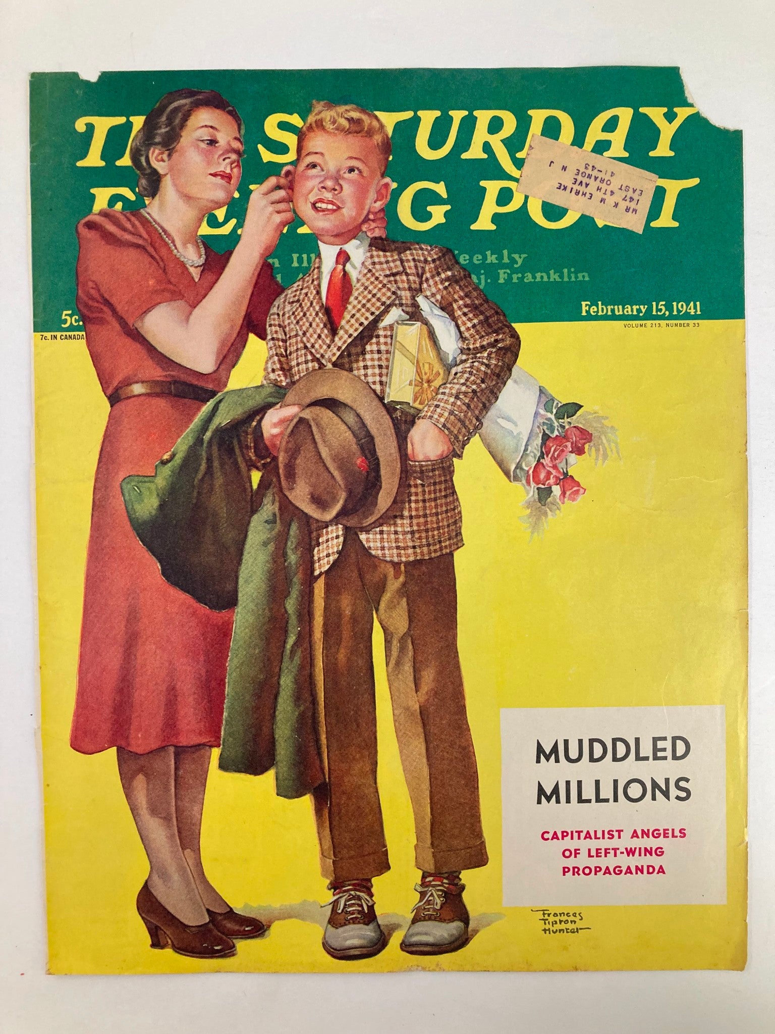 COVER ONLY The Saturday Evening Post February 15 1941 Mudded Millions