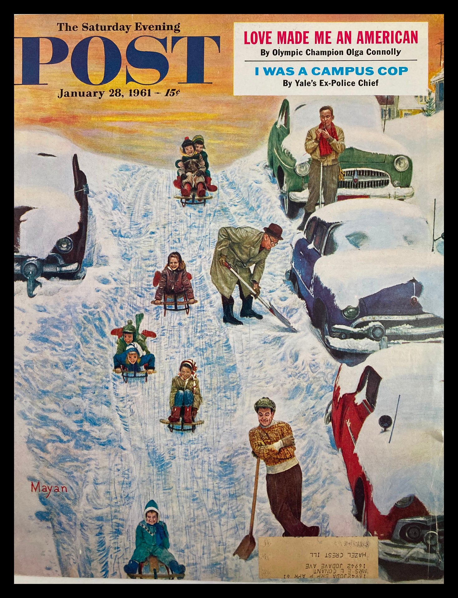 COVER ONLY The Saturday Evening Post January 28 1961 I Was A Campus Cop