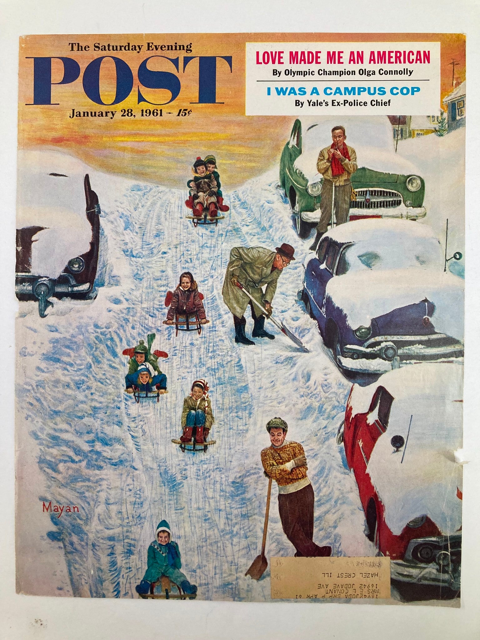 COVER ONLY The Saturday Evening Post January 28 1961 I Was A Campus Cop