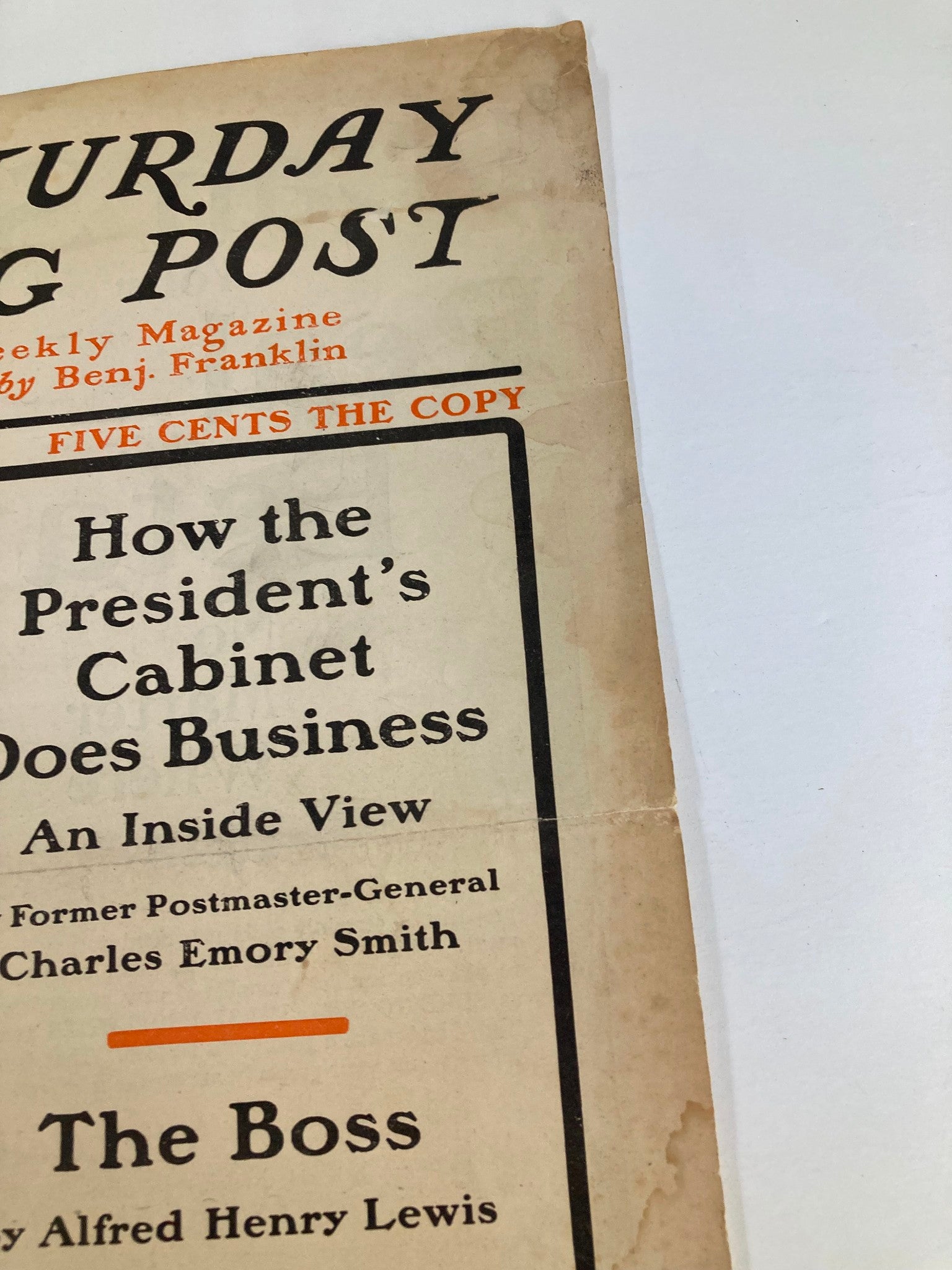 COVER ONLY The Saturday Evening Post September 12 1903 The Independent West