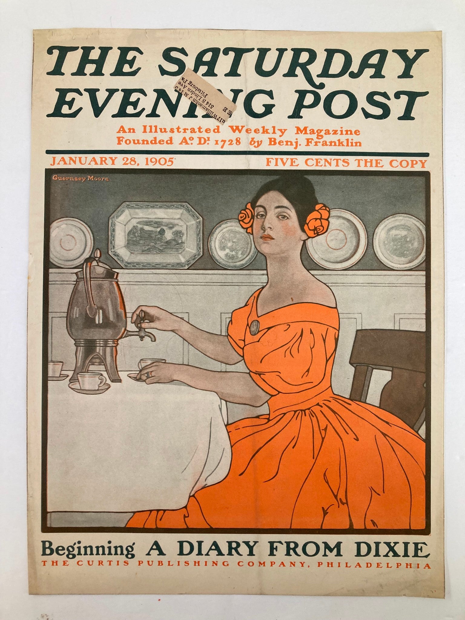 COVER ONLY The Saturday Evening Post January 28 1905 Diary from Dixie No Label