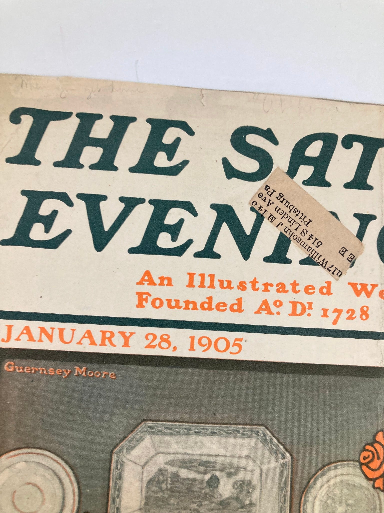 COVER ONLY The Saturday Evening Post January 28 1905 Diary from Dixie No Label