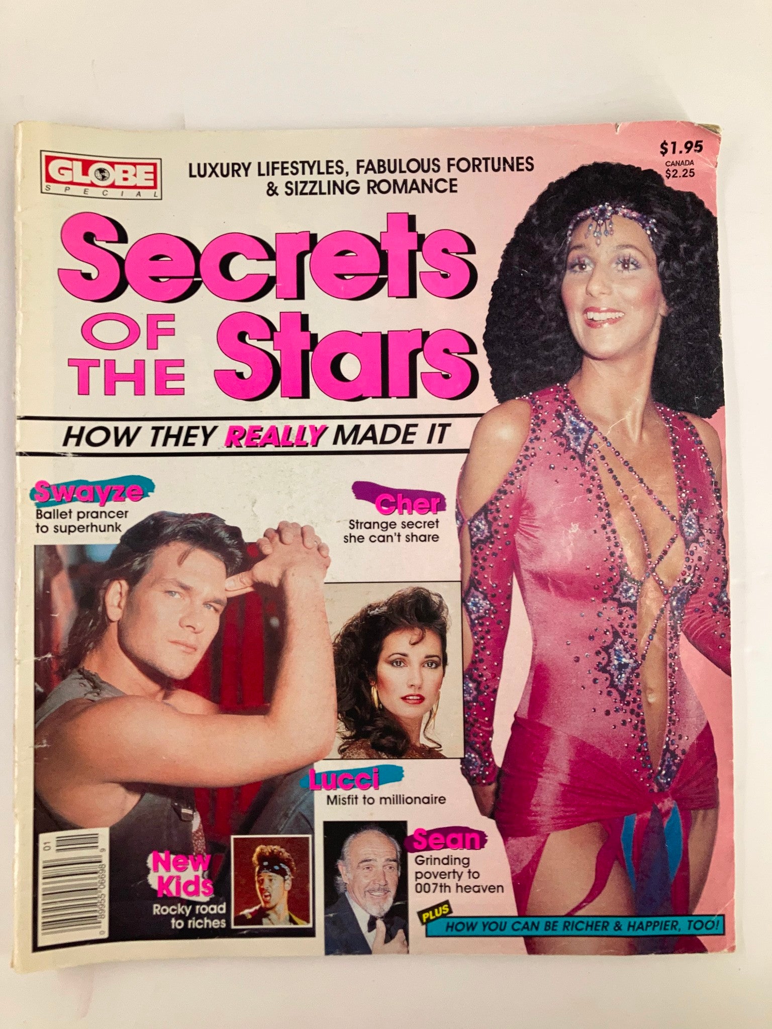 VTG Globe Magazine 1990 Secrets of the Stars Cher & Patrick Swayze No Label