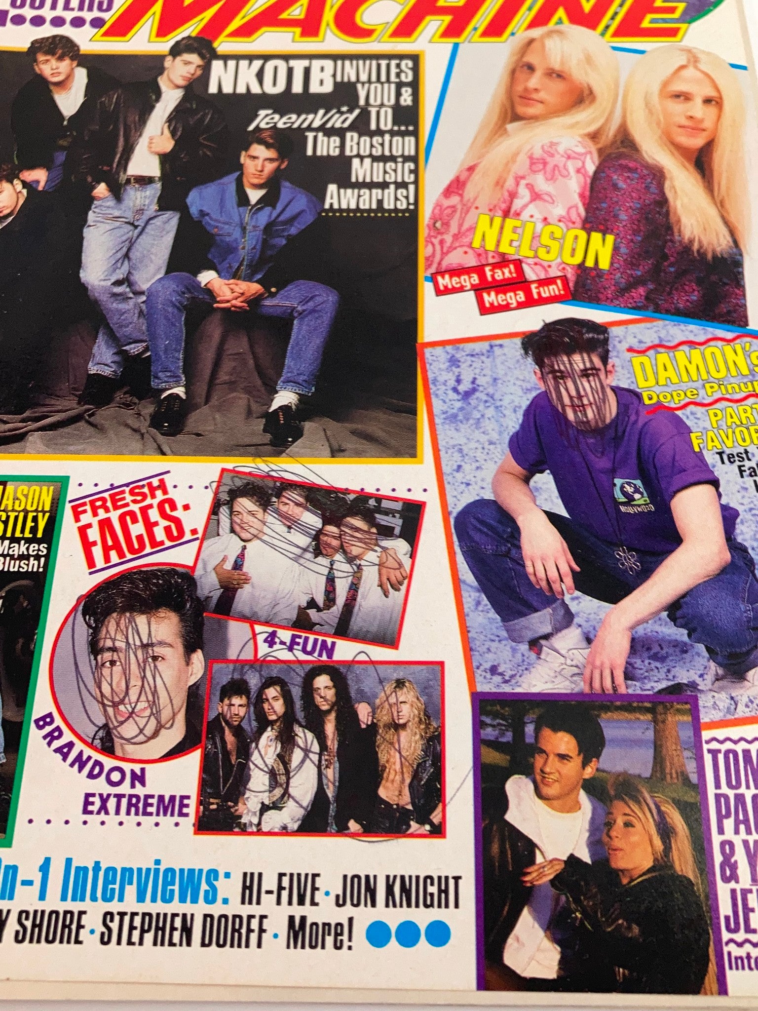 Teen Machine Magazine 1991 New Kids On The Block and Jason Priestley No Label