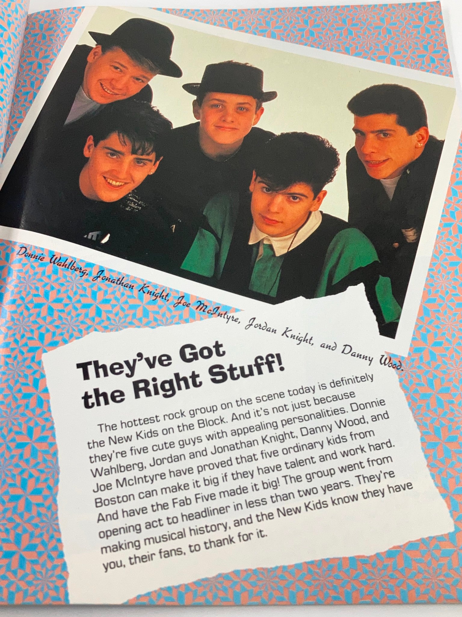 1990 Signet Special Presents New Kids On The Block Scrapbook by Photo Album