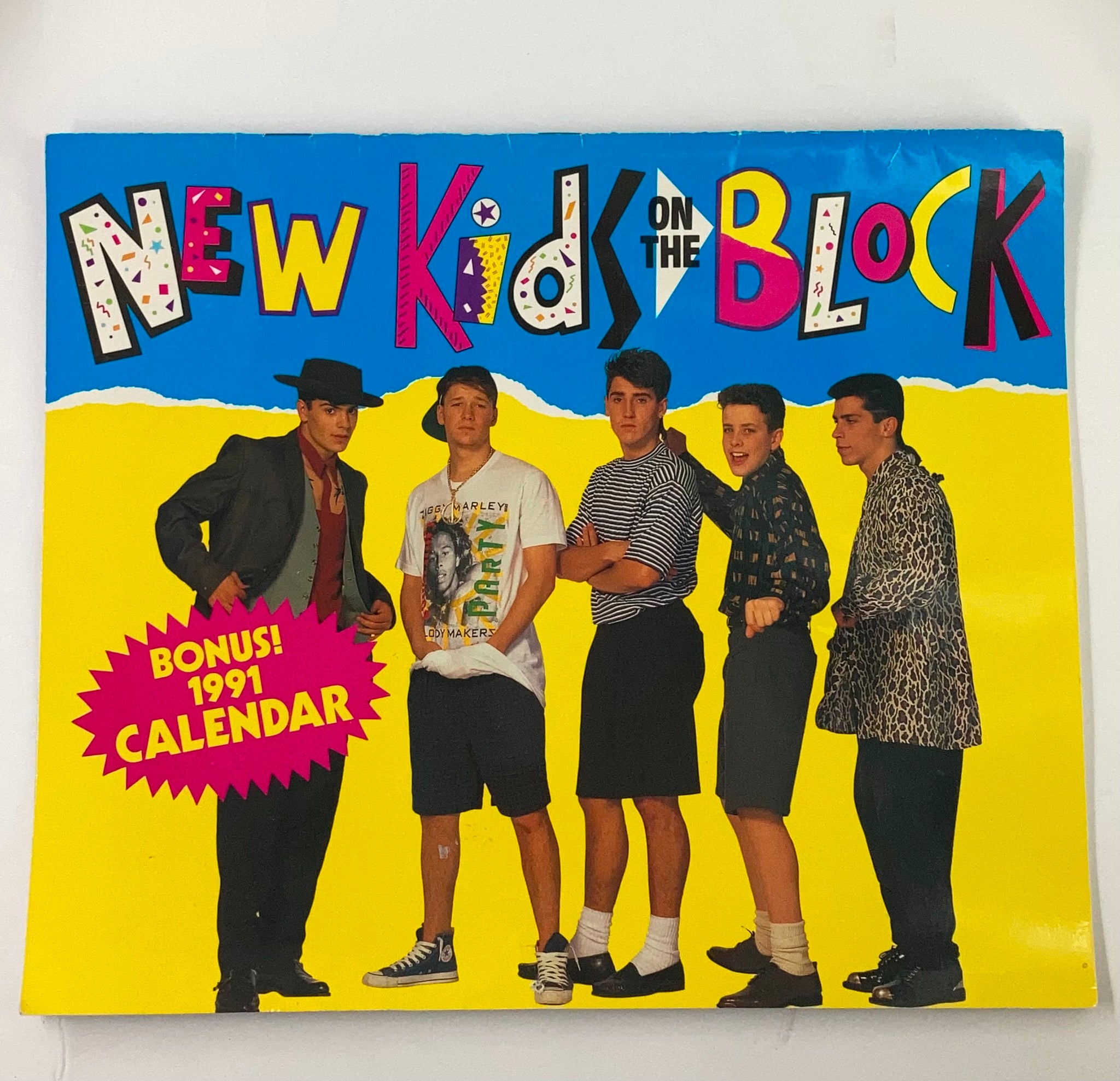 1991 Official New Kids on The Block Bonus Calendar January - December