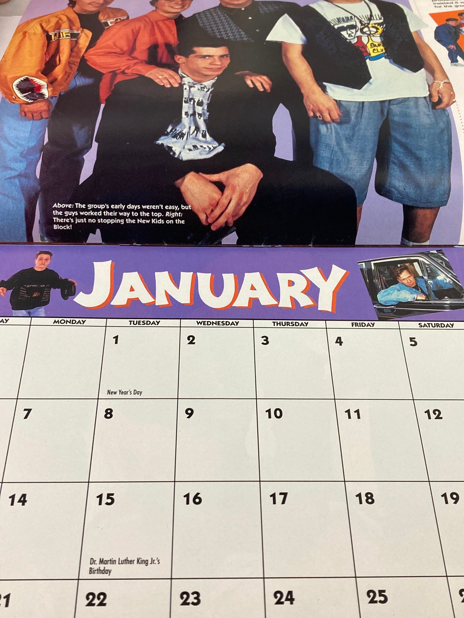 1991 Official New Kids on The Block Bonus Calendar January - December