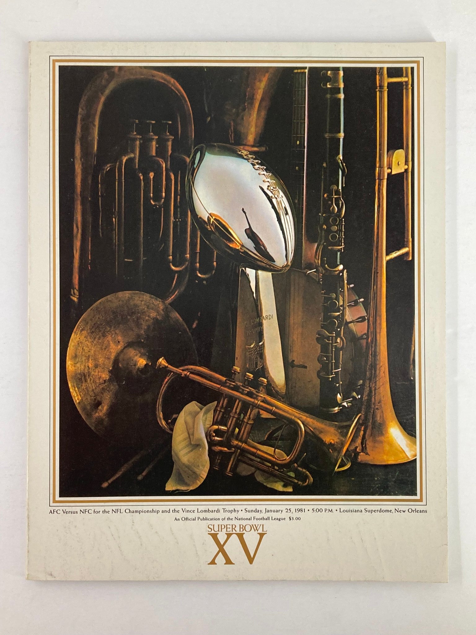 1981 NFL Super Bowl XV Magazine AFC vs NFC The Vince Lombardi Trophy