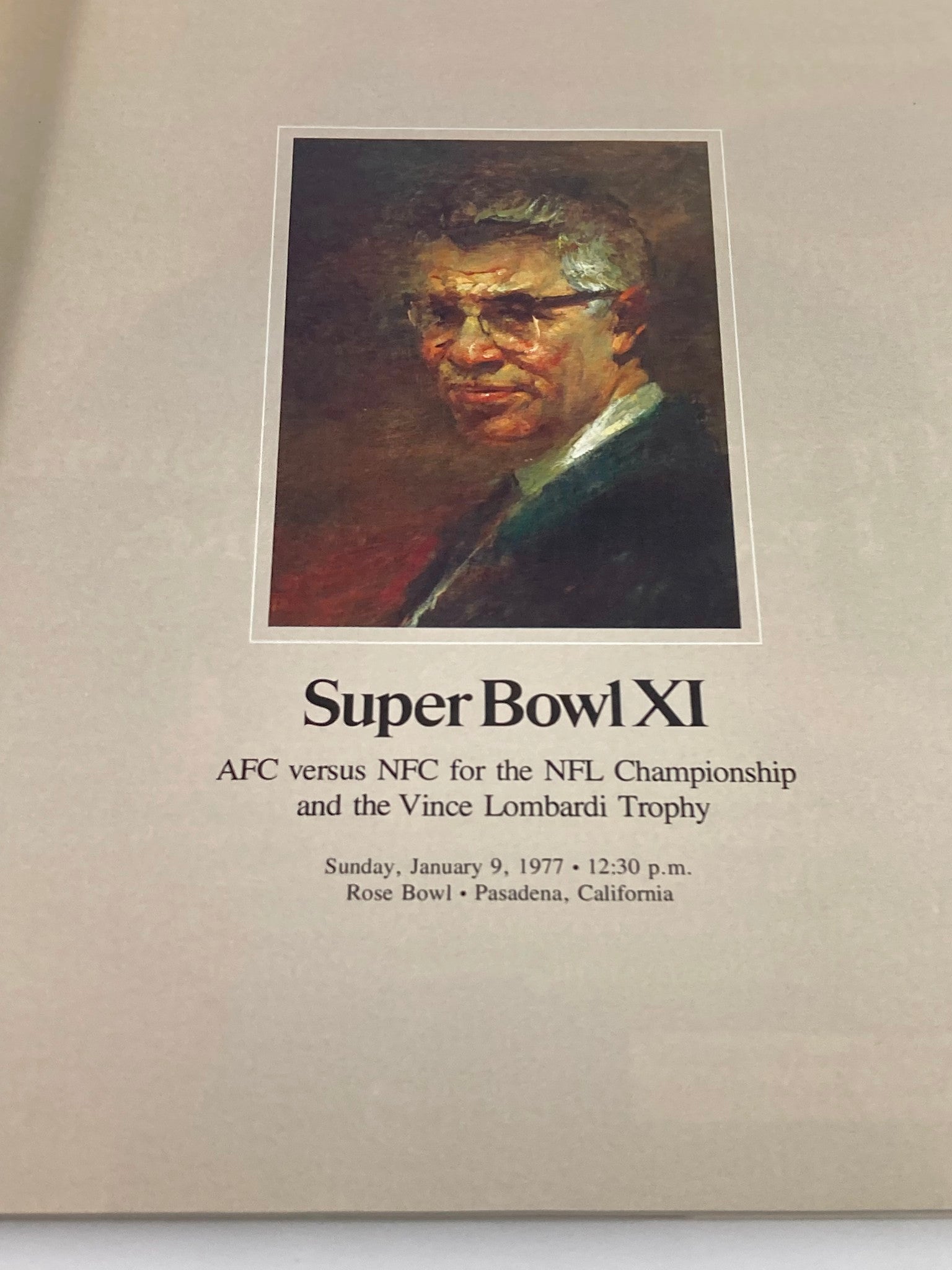 1977 NFL Super Bowl XI Magazine AFC vs NFC The Vince Lombardi Trophy