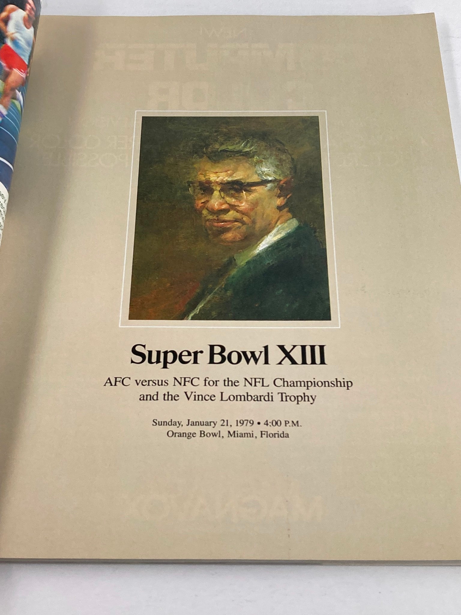 1979 NFL Super Bowl XIII Magazine AFC vs NFC The Vince Lombardi Trophy