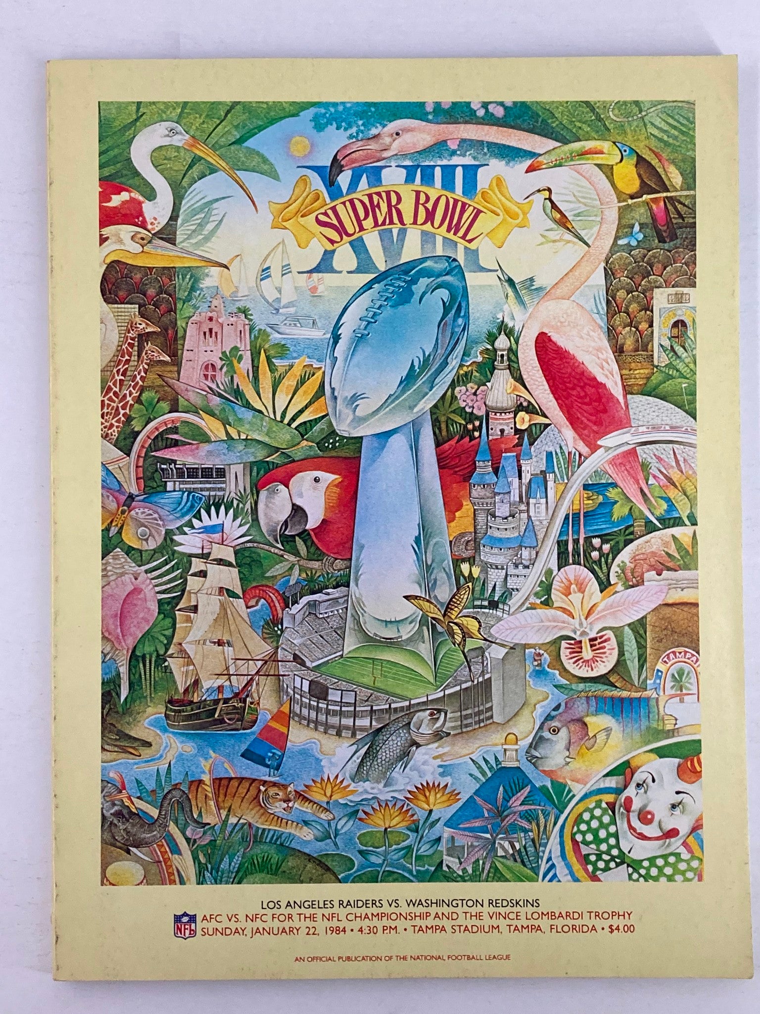 1984 NFL Super Bowl XVIII Magazine AFC vs NFC The Vince Lombardi Trophy