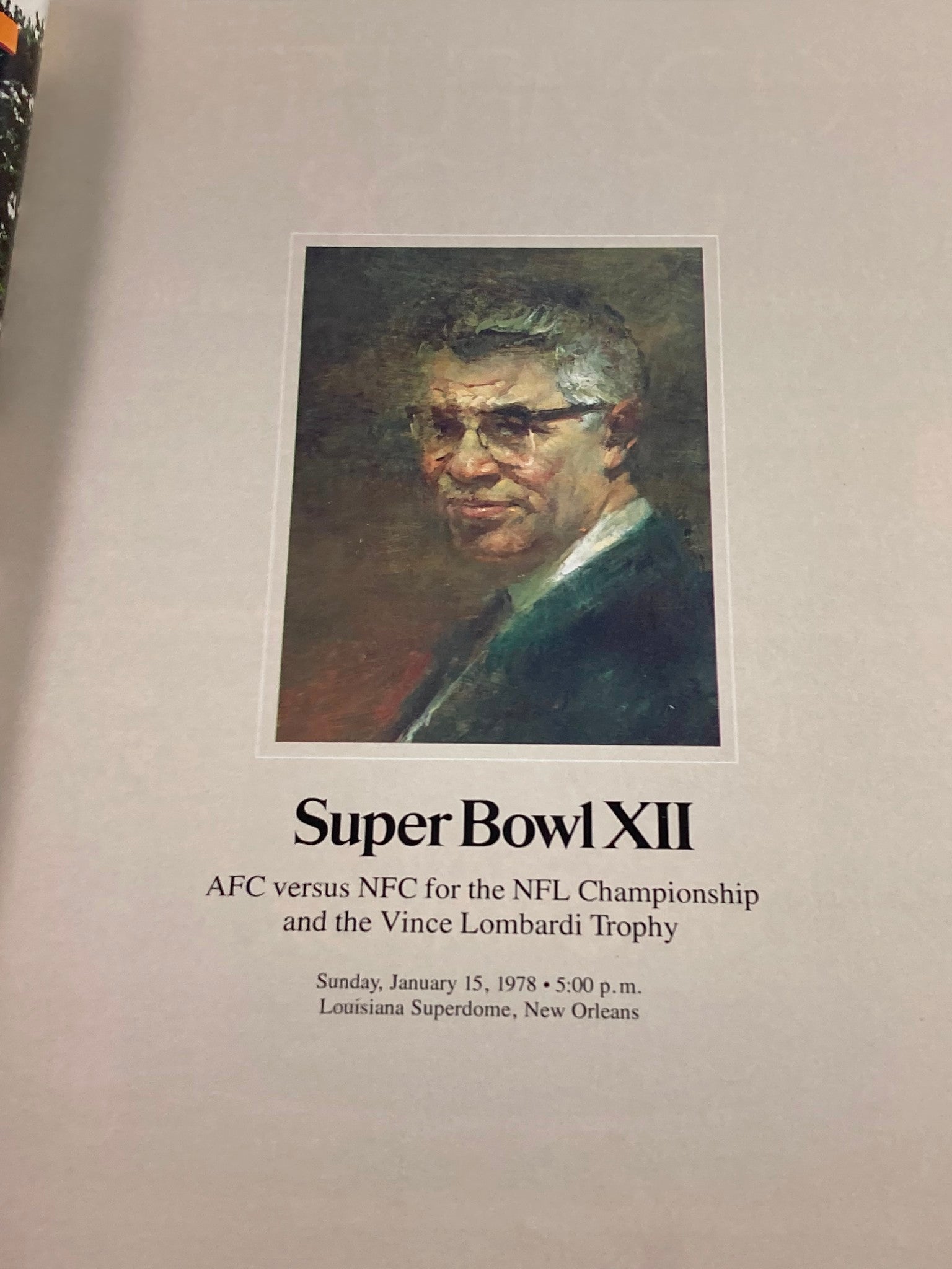 1978 NFL Super Bowl XII Magazine AFC vs NFC The Vince Lombardi Trophy