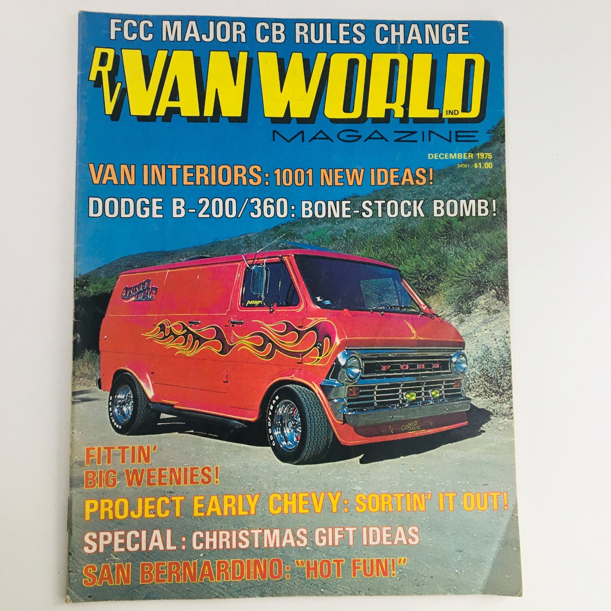 Van World Magazine December 1975 Dodge B-200/360 Stock & Project Early Chevy